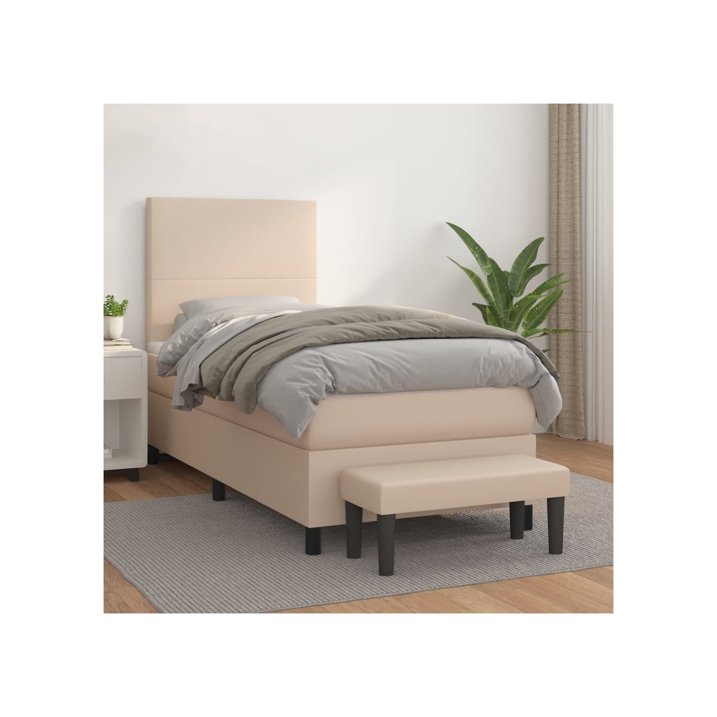 Sommier à lattes de lit avec matelas Cappuccino 80x200 cm