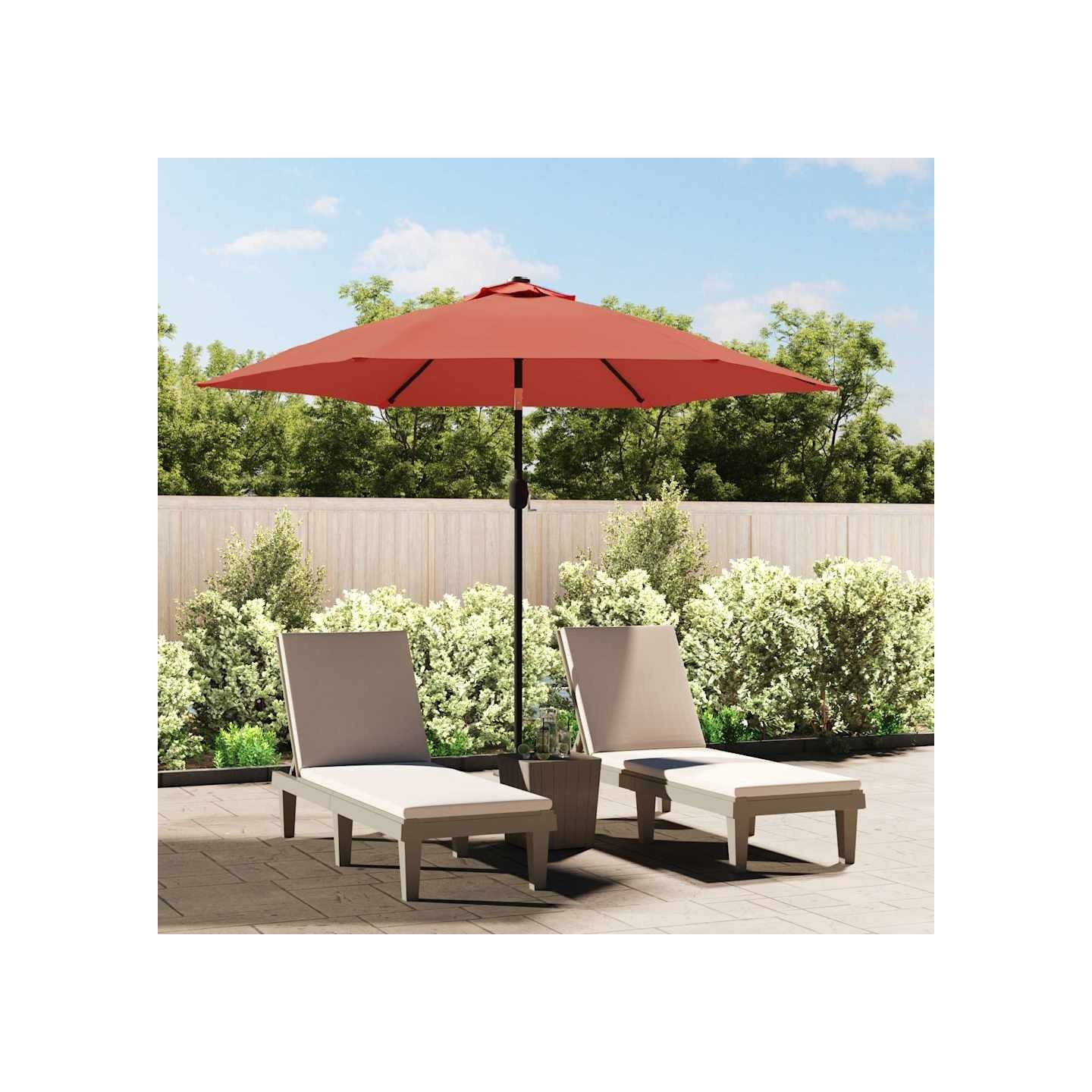 Parasol de jardin avec mât en métal terre cuite 300 cm
