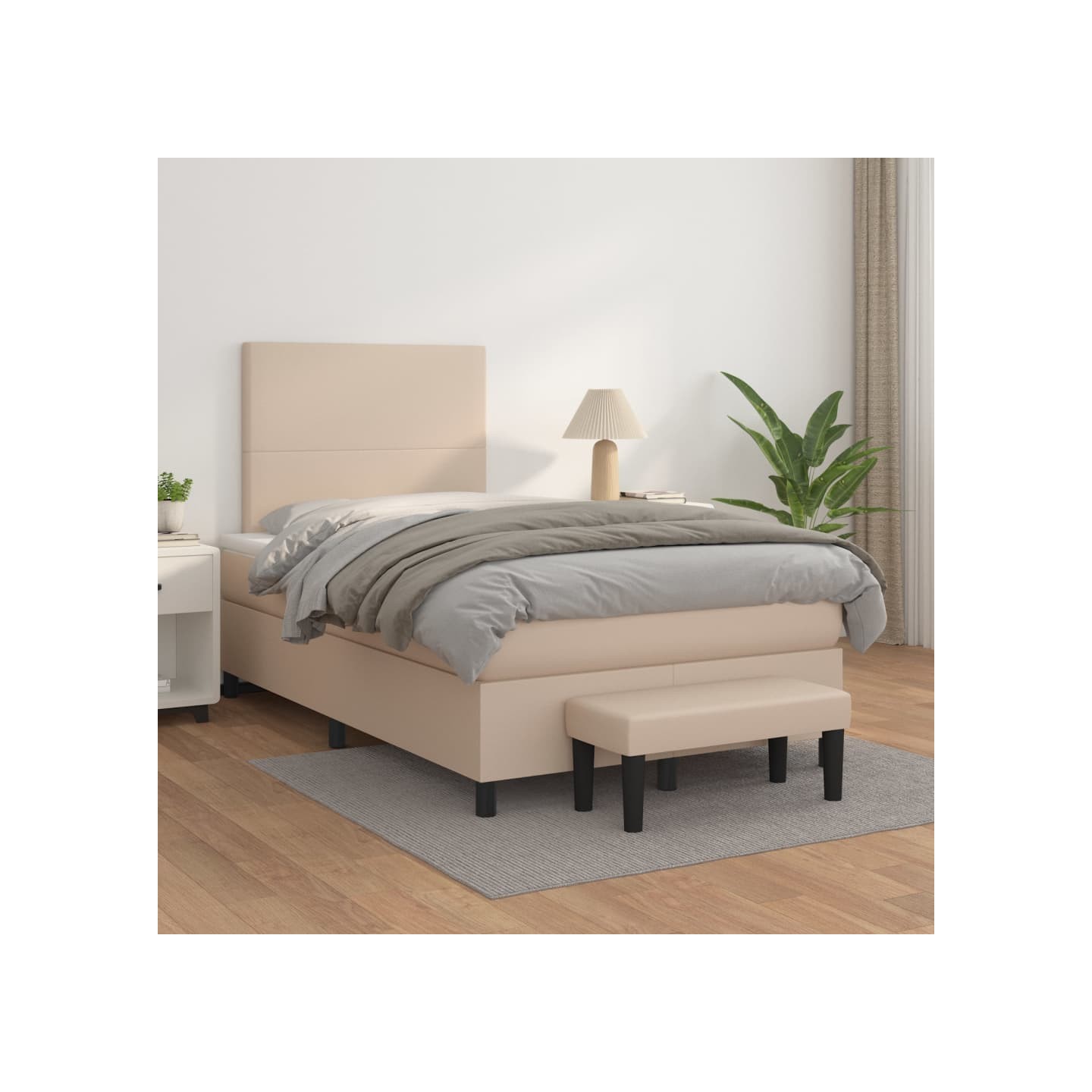 Sommier à lattes de lit avec matelas Cappuccino 120x200 cm