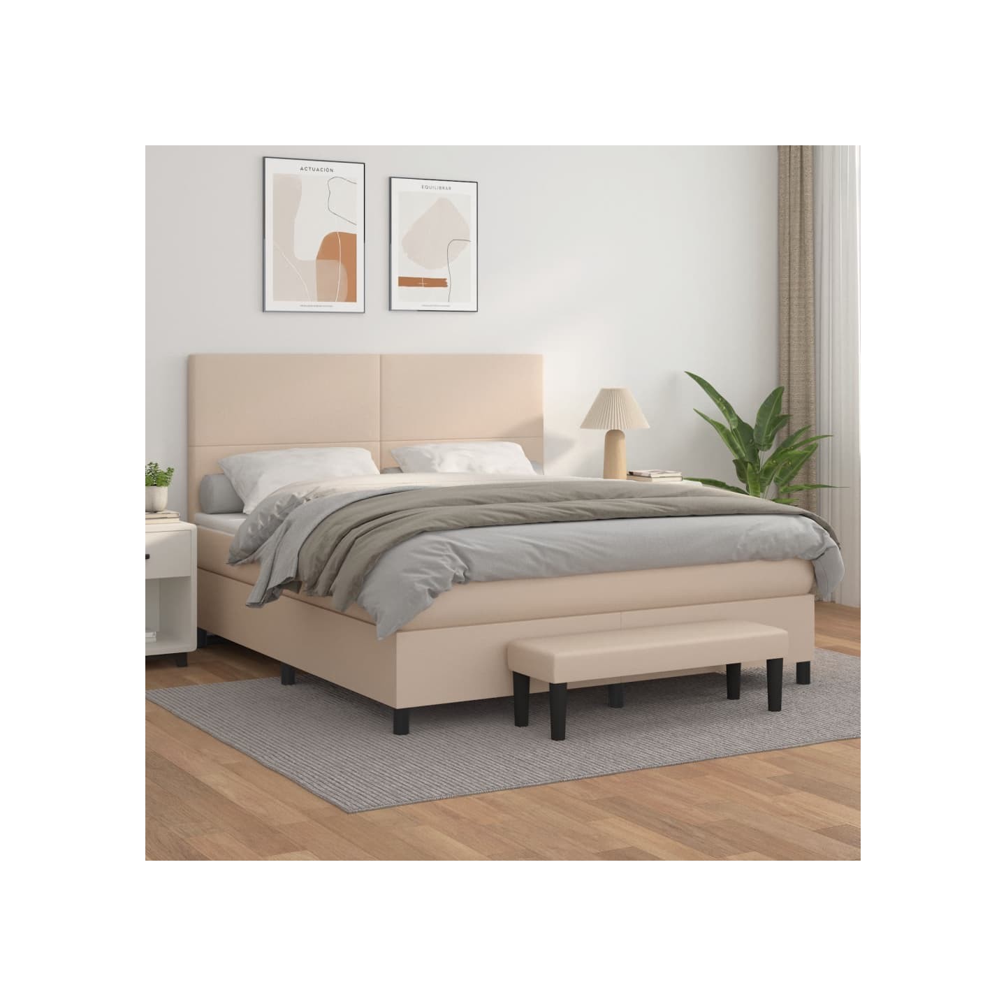 Sommier à lattes de lit avec matelas Cappuccino 180x200 cm