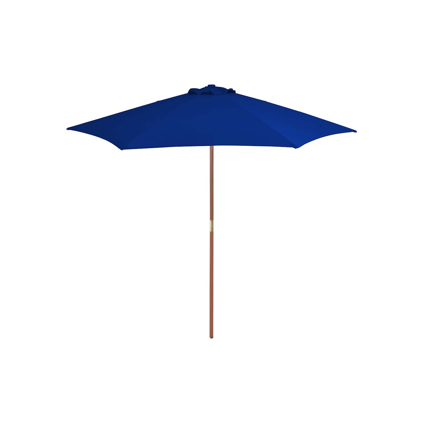 Parasol de jardin avec mât en bois bleu 270 cm