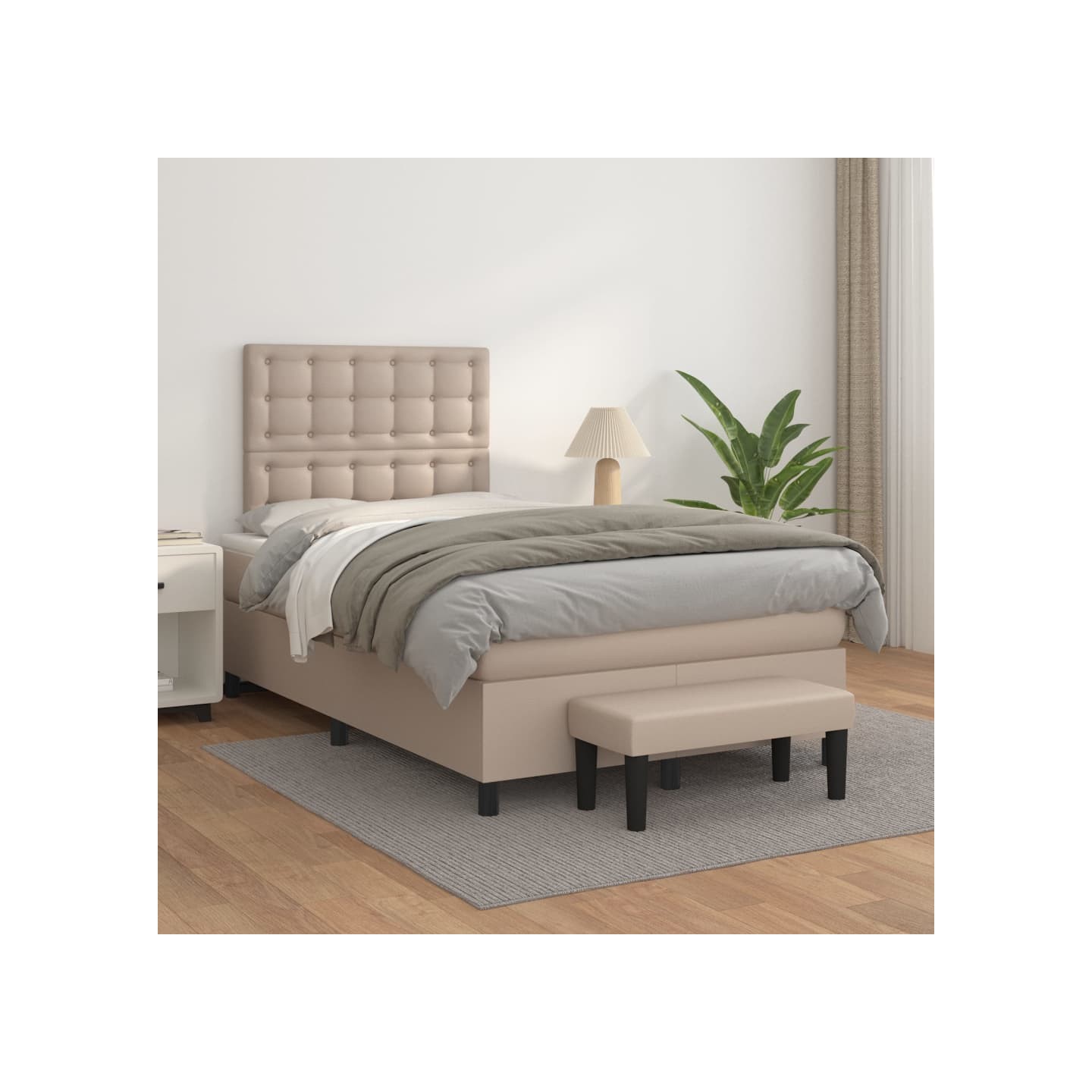 Sommier à lattes de lit avec matelas Cappuccino 120x200 cm