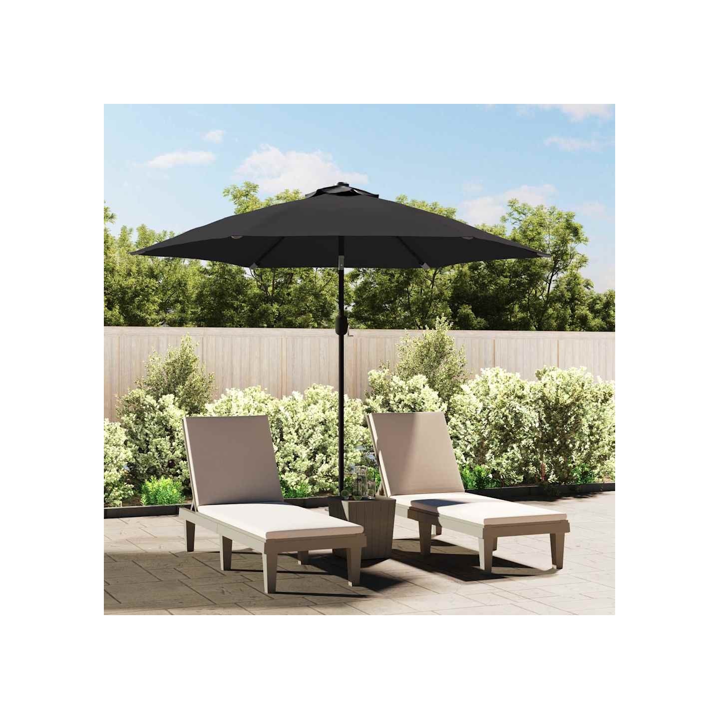 Tissu de remplacement pour parasol d'extérieur Noir 300 cm