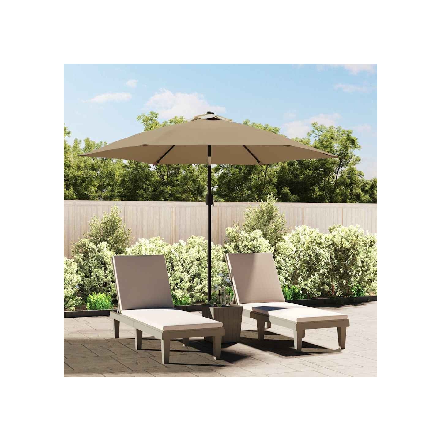 Tissu de remplacement pour parasol d'extérieur Taupe 300 cm