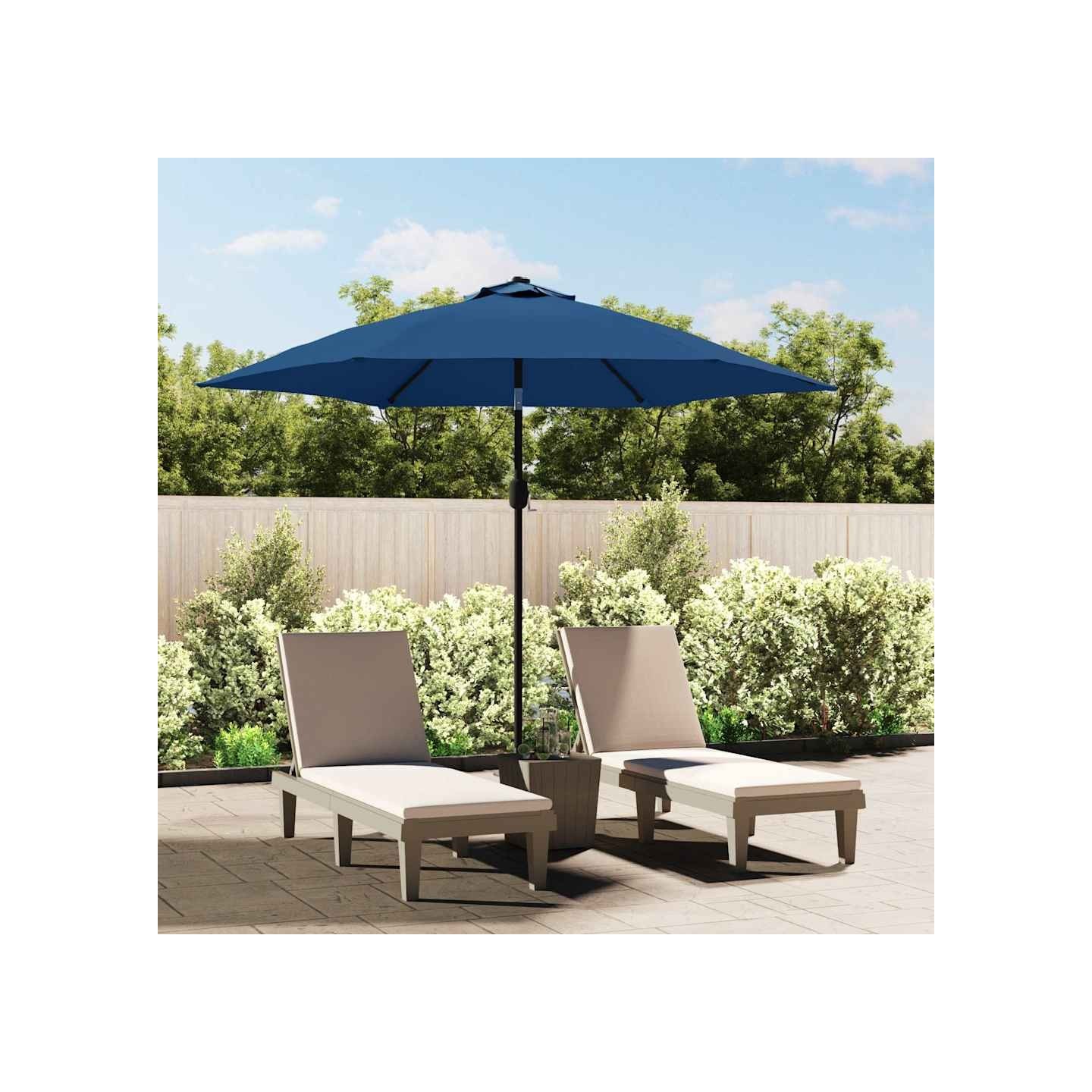 Tissu de remplacement pour parasol d'extérieur Bleu azuré 300cm
