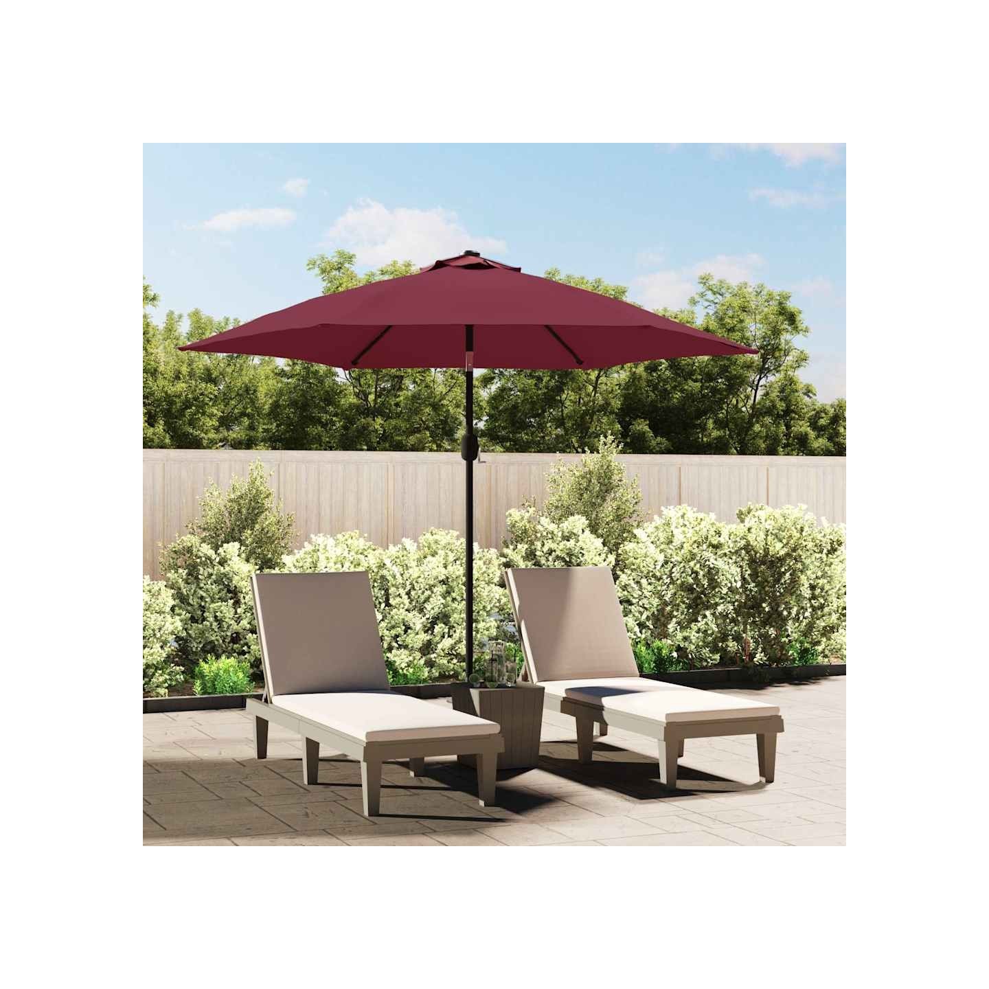 Tissu de remplacement pour parasol d'extérieur Bordeaux 300 cm