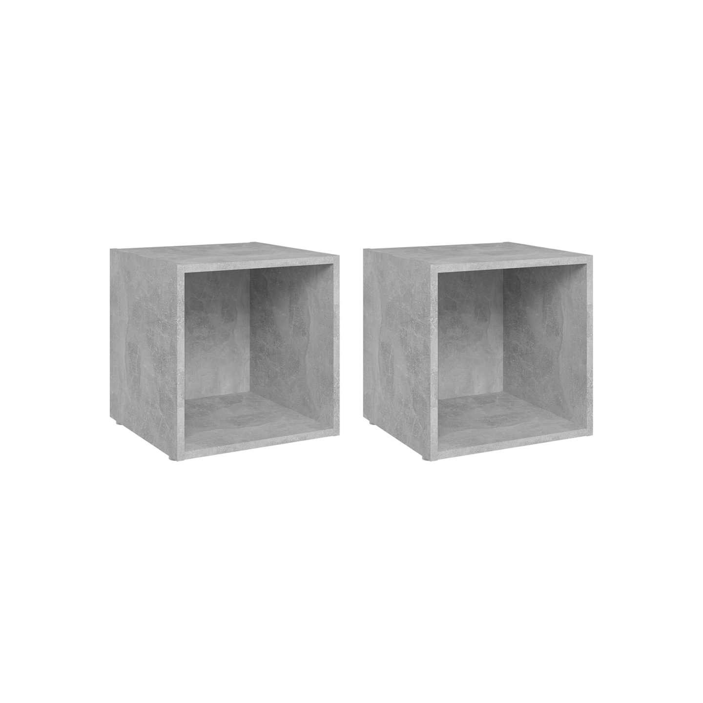 Meubles TV 2 pcs gris béton 37x35x37 cm bois d’ingénierie