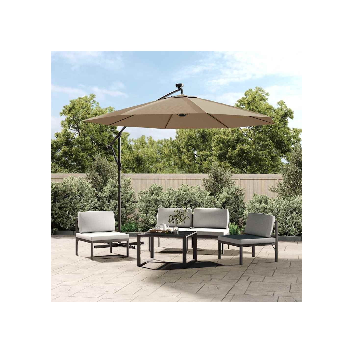 Toile de Rechange pour Parasol Taupe 300 cm