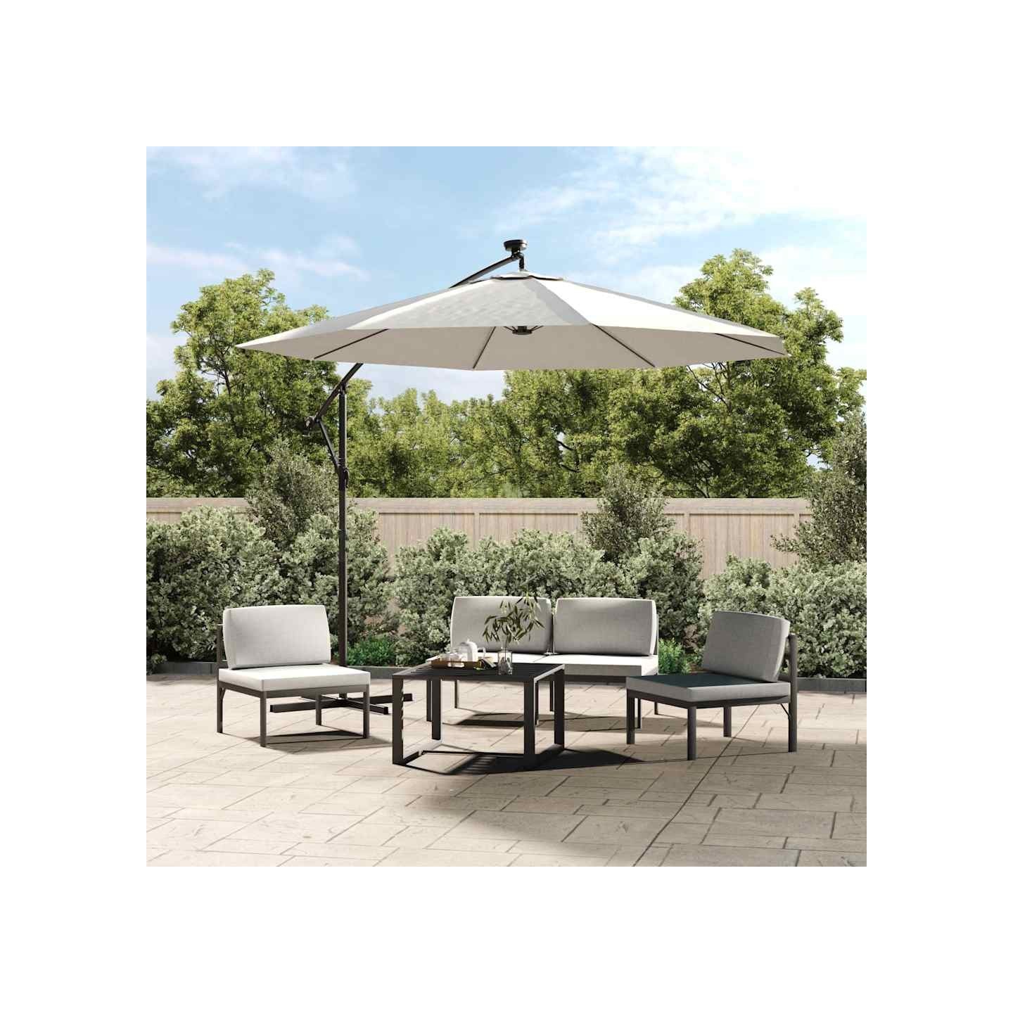 Toile de Rechange pour Parasol Blanc Sable 350 cm