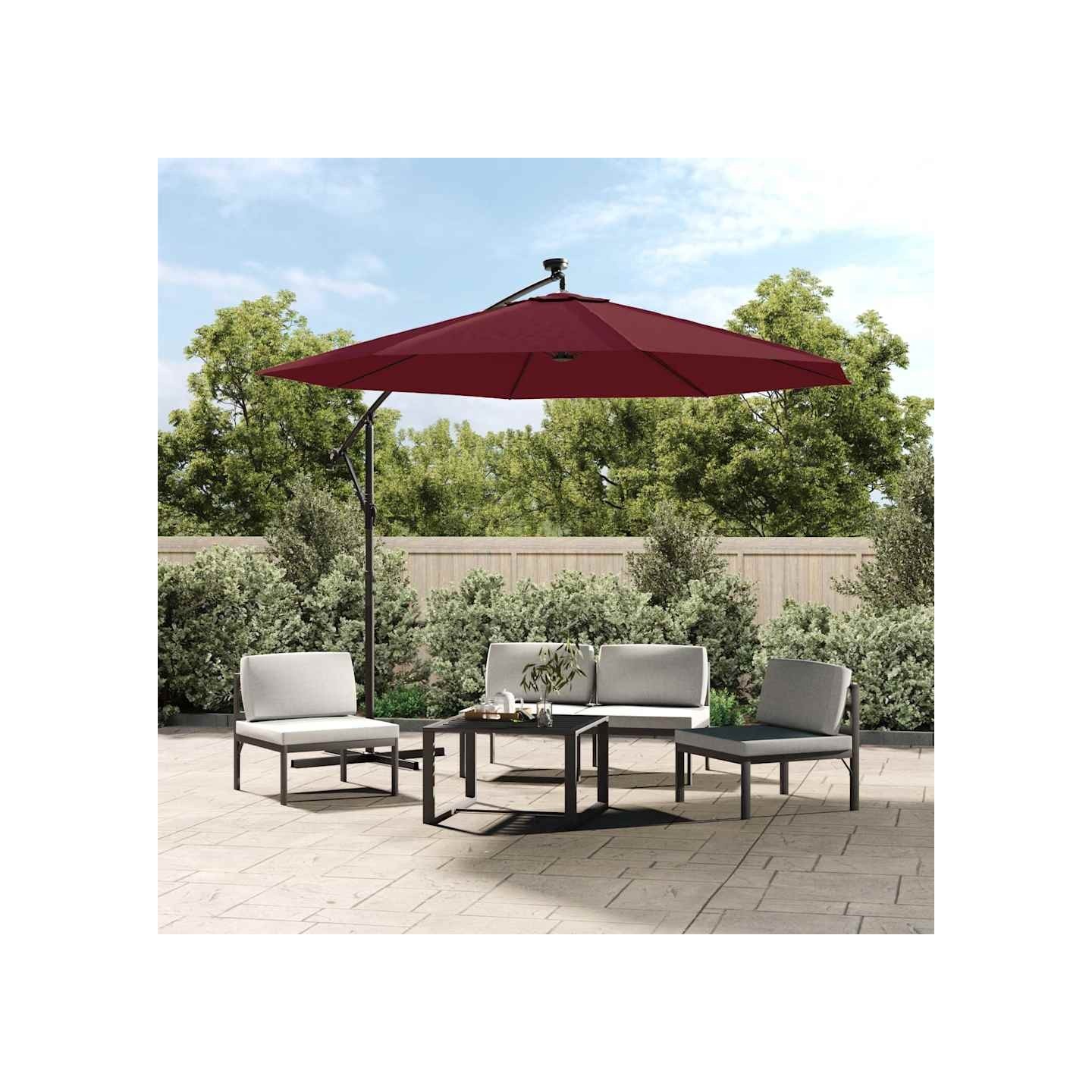 Toile de Rechange pour Parasol Rouge Bordeaux 350 cm