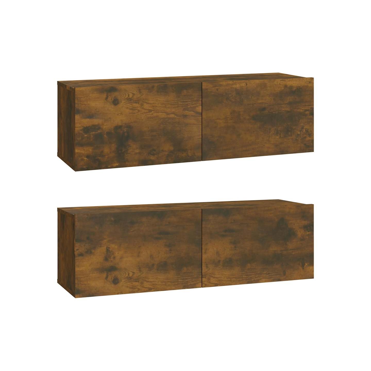 Meubles TV muraux 2pcs chêne fumé 100x30x30cm bois d'ingénierie