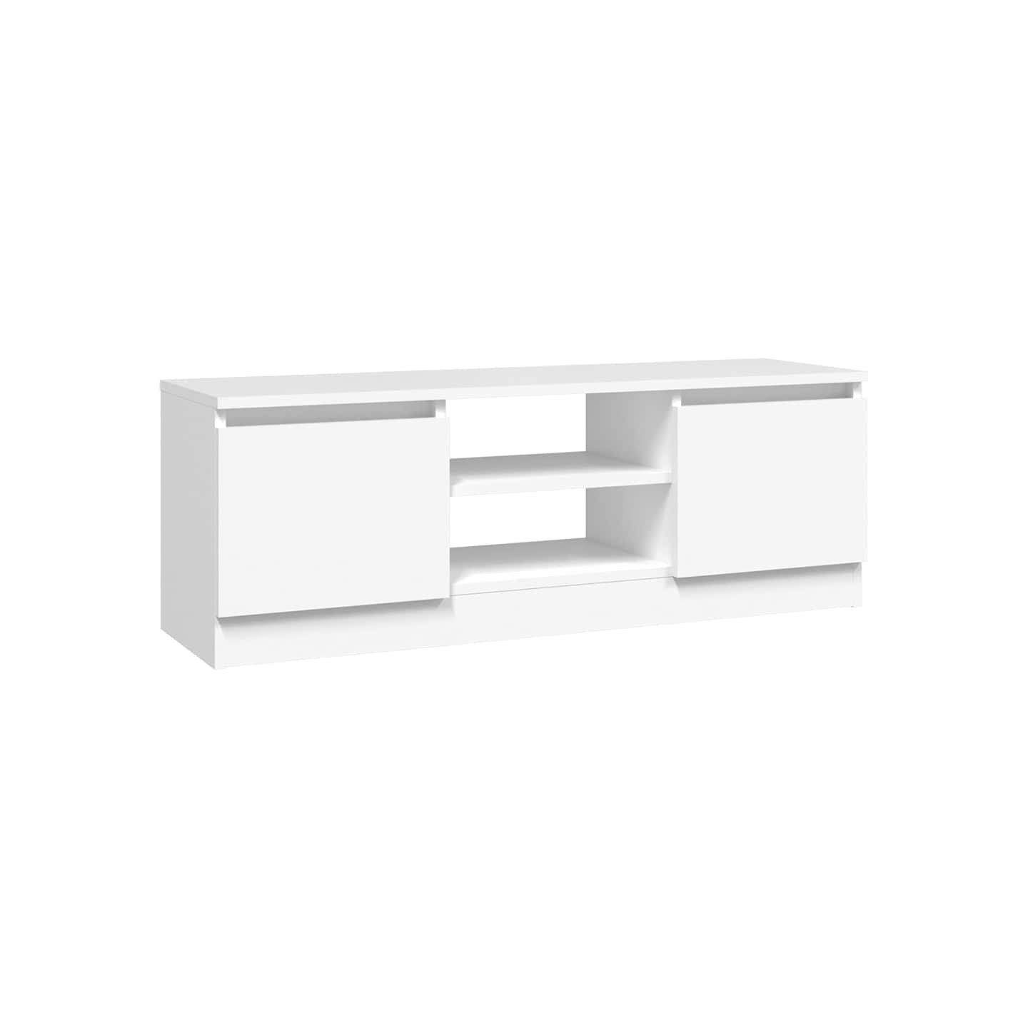 Meuble TV avec porte Blanc 102x30x36 cm