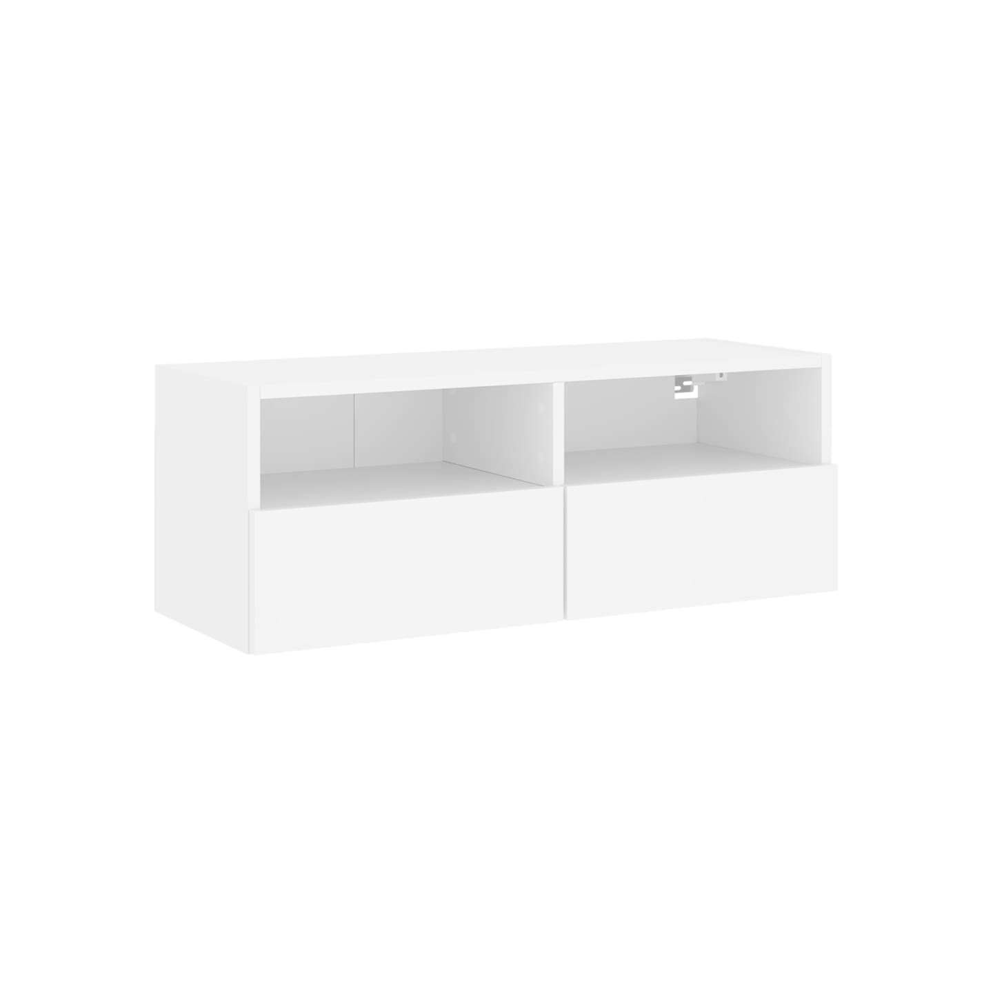 Meuble TV mural blanc 80x30x30 cm bois d'ingénierie