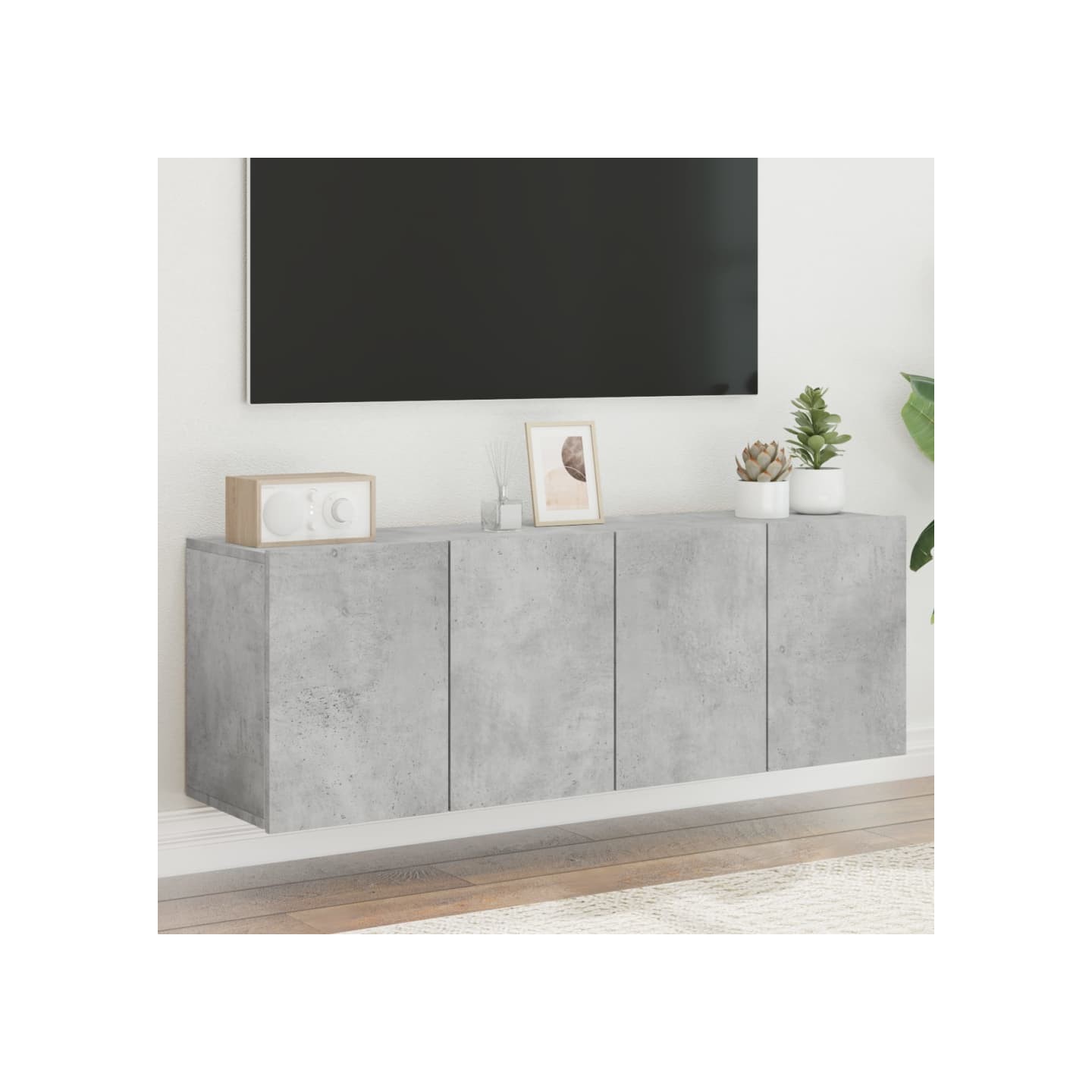 Meubles TV muraux 2 pcs gris béton 60x30x41 cm
