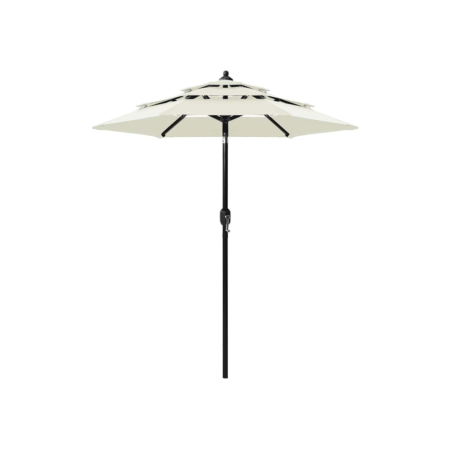 Parasol de jardin à 3 niveaux avec mât en aluminium sable 2 m