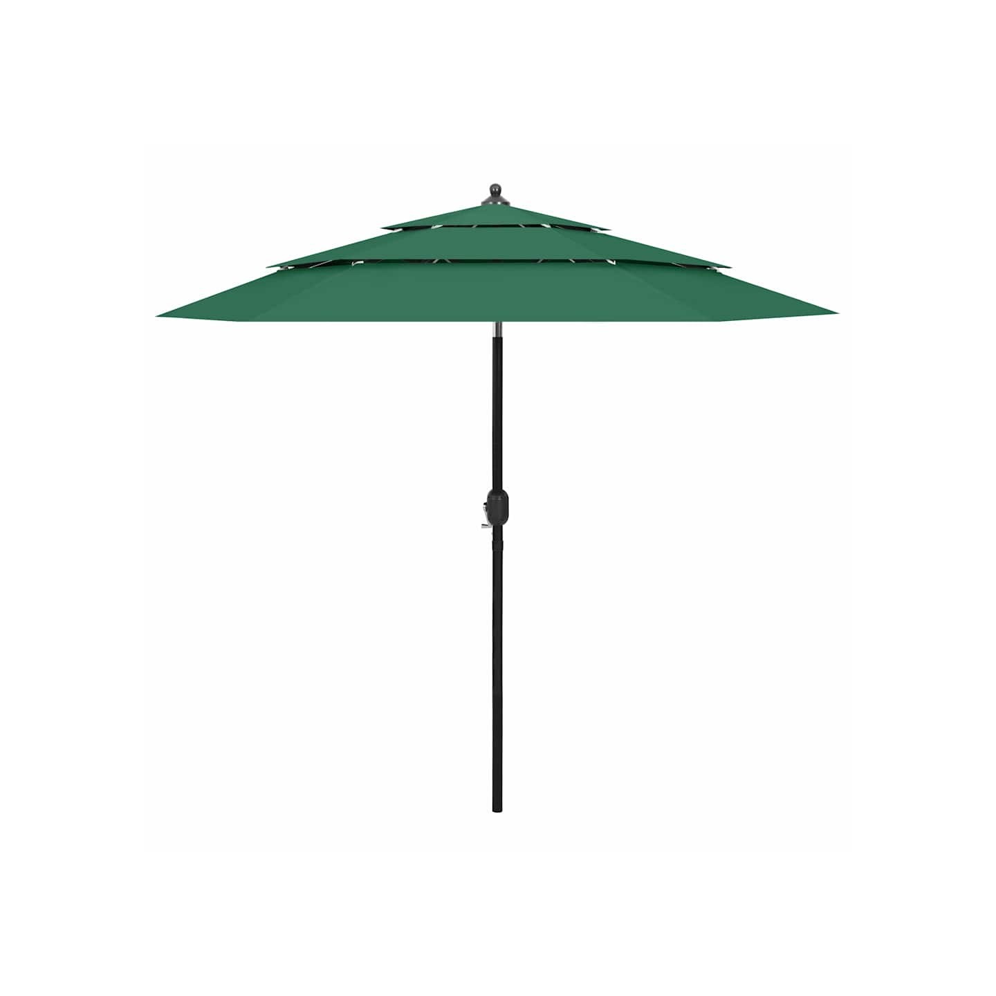 Parasol de jardin à 3 niveaux avec mât en aluminium vert 2,5 m