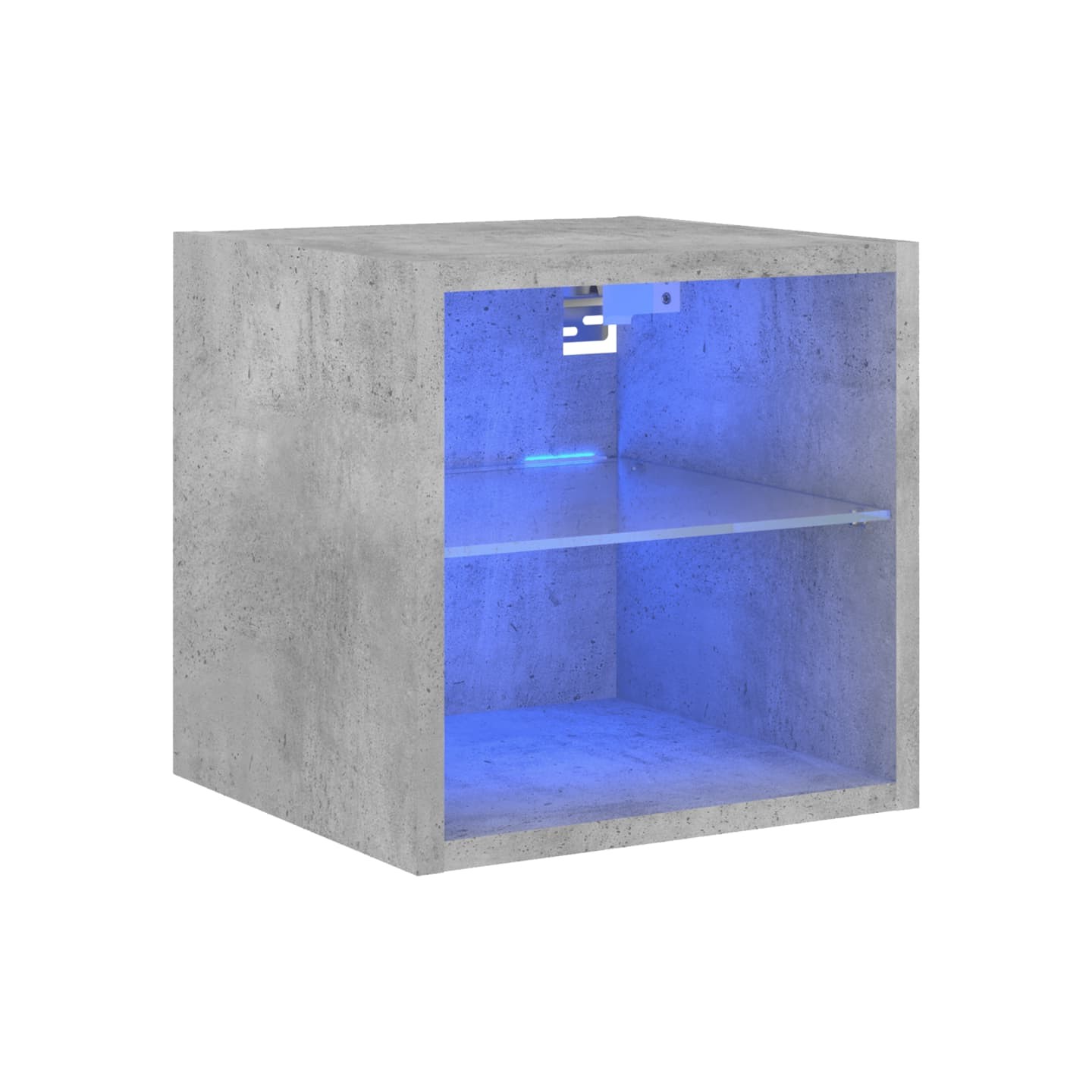 Meuble TV mural avec lumières LED gris béton 30x28,5x30 cm