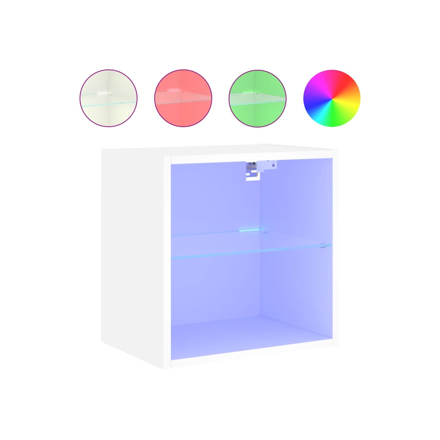 Table de chevet murale avec lumières LED blanc