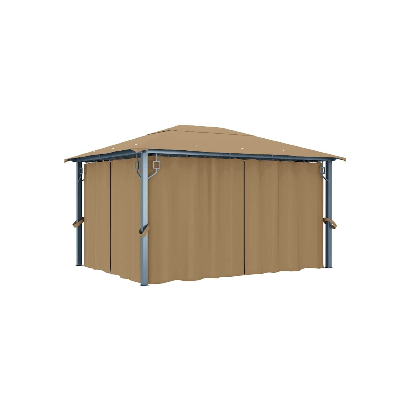 Tonnelle avec rideau 400x300 cm Taupe Aluminium