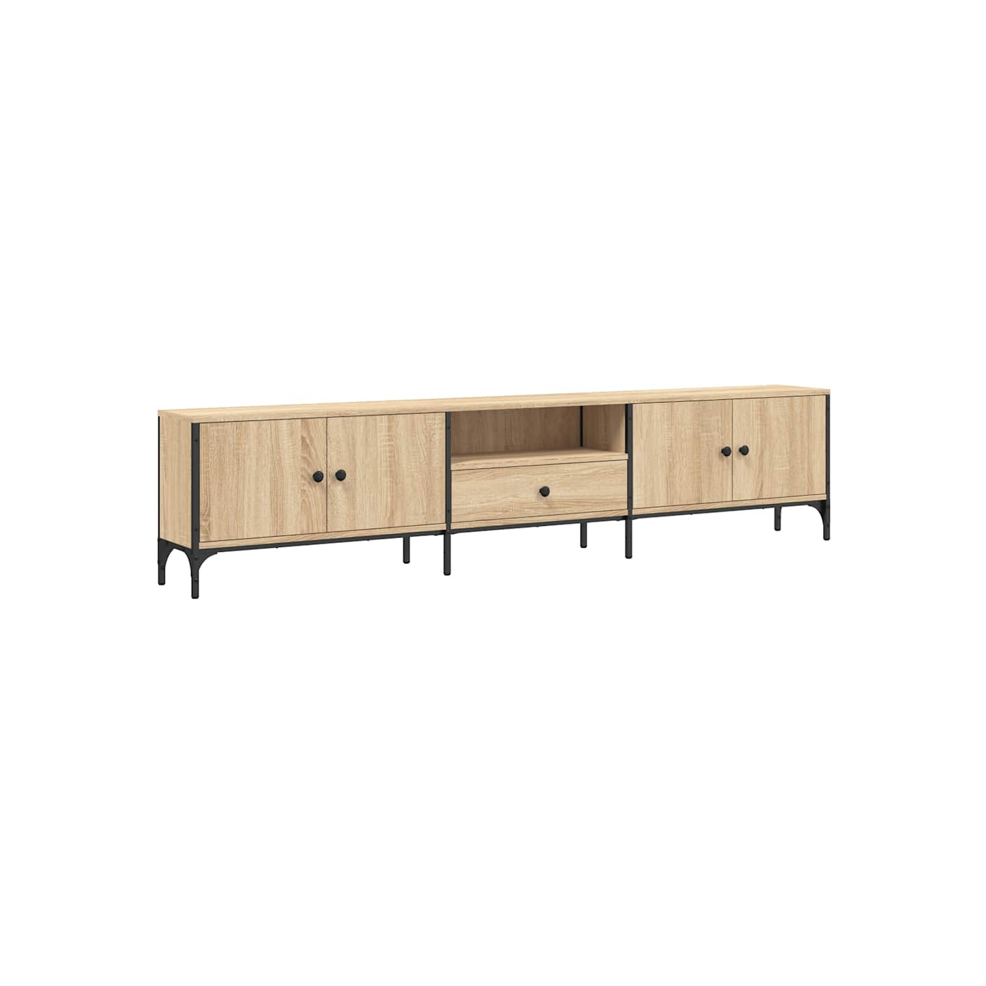 Meuble TV à tiroir chêne sonoma 200x25x44 cm bois d'ingénierie