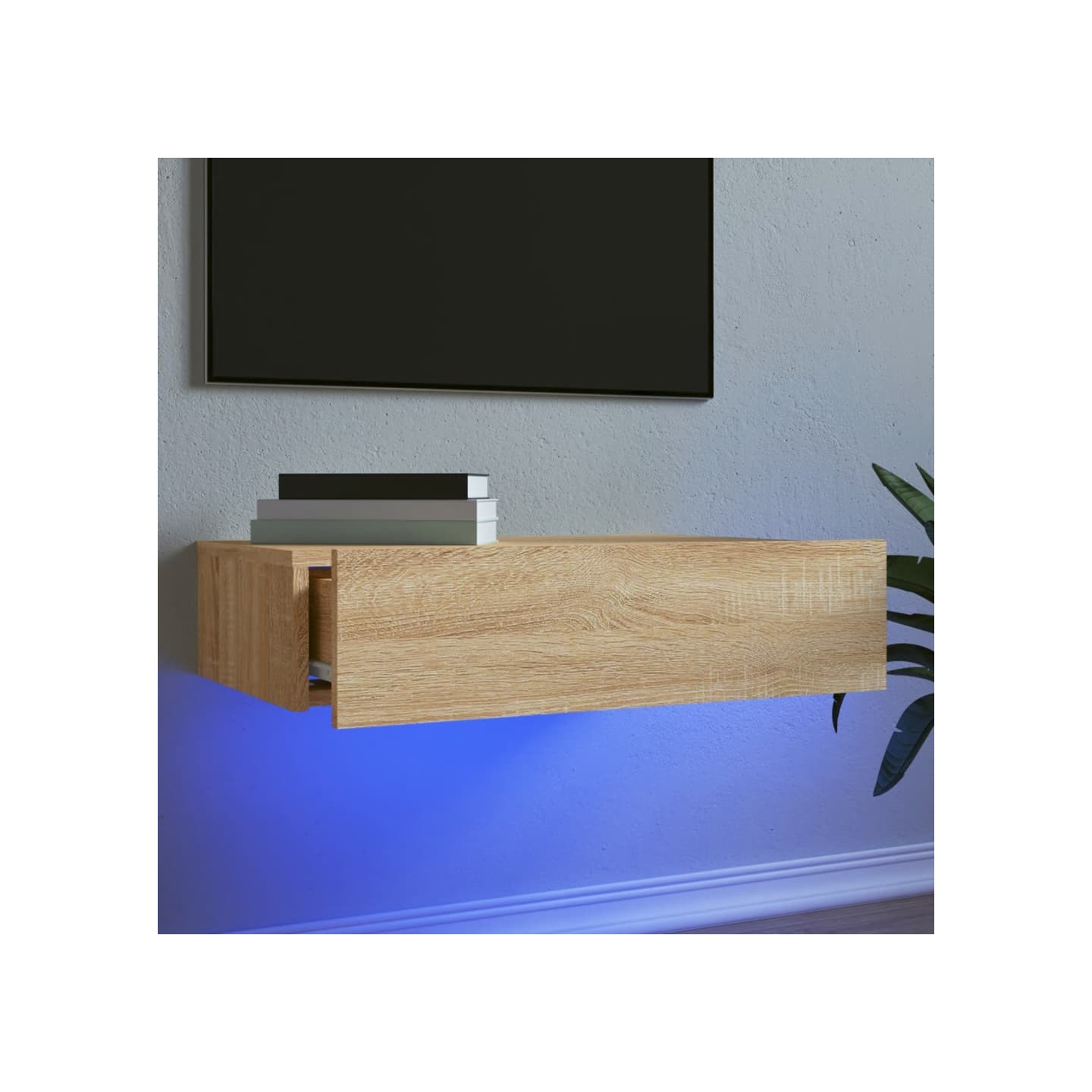 Meuble TV avec éclairage LED chêne sonoma 60x35x15,5 cm