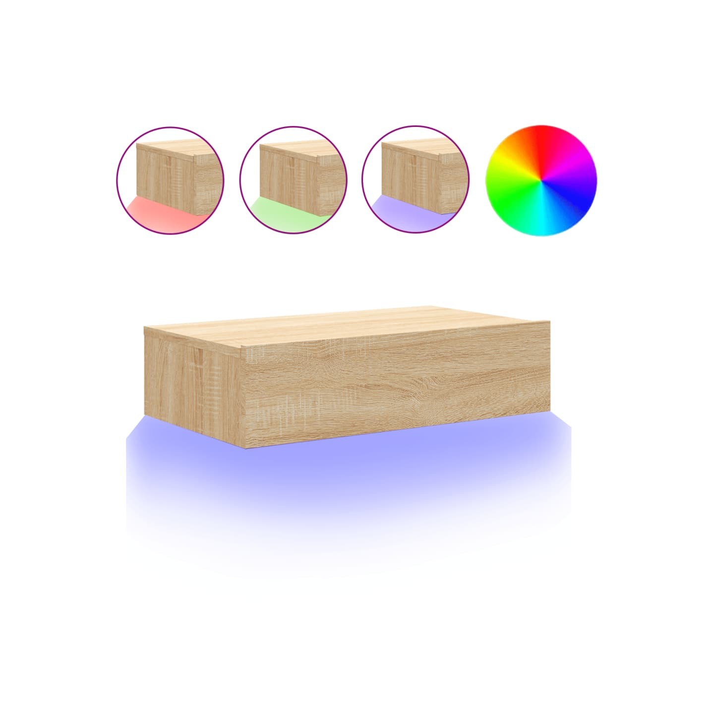 Meuble TV avec éclairage LED chêne sonoma 60x35x15,5 cm