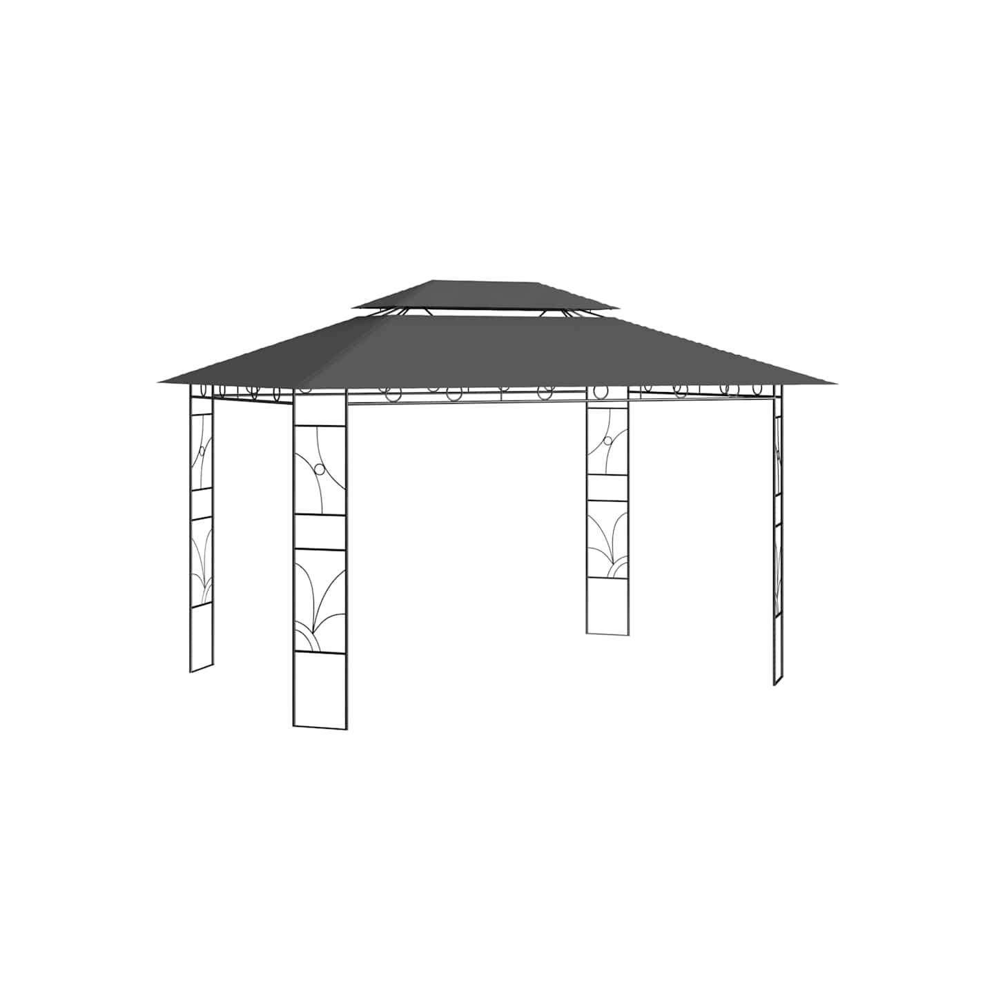 Belvédère 4x3x2,7 m Anthracite 160 g/m²
