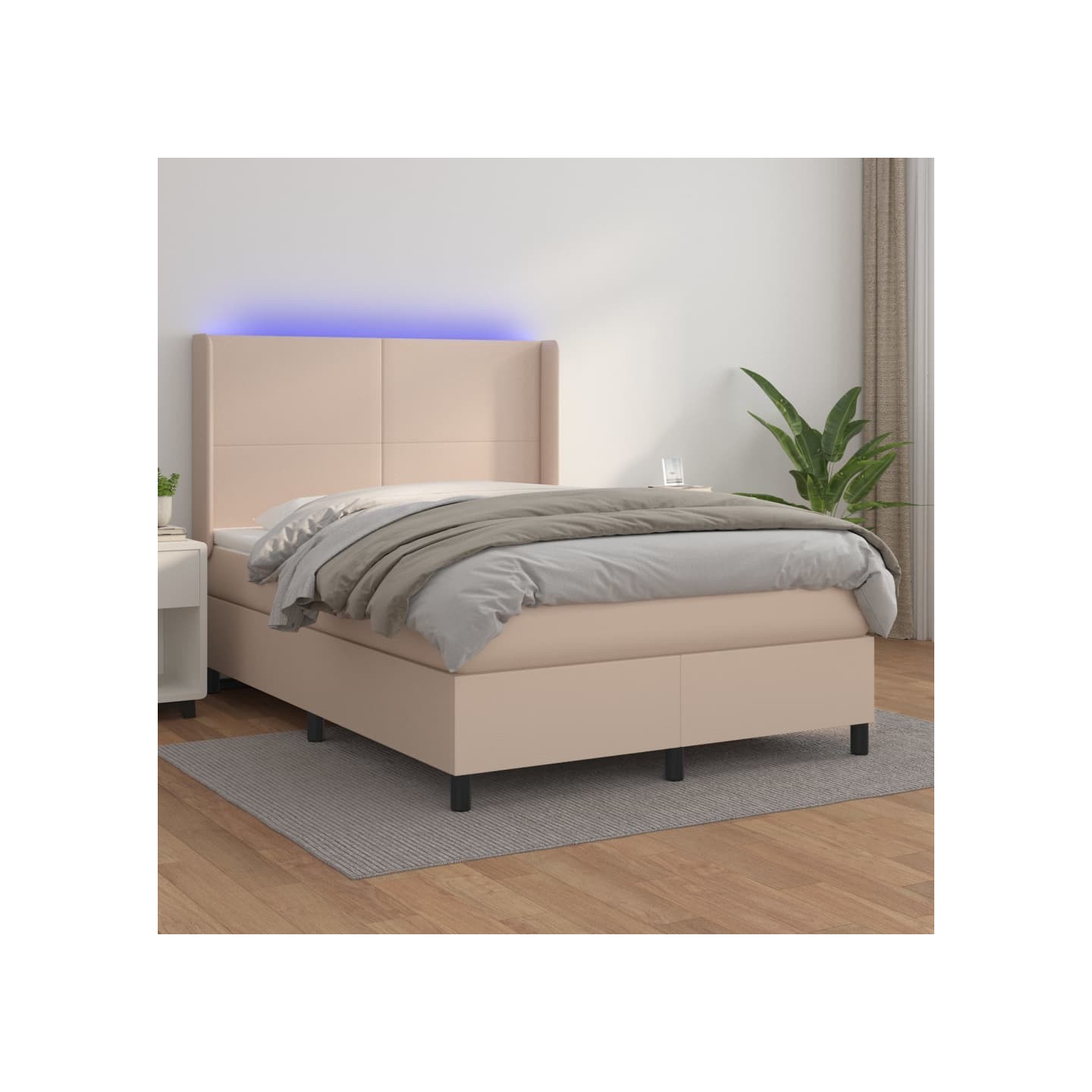 Sommier à lattes de lit matelas LED Cappuccino 140x200 cm