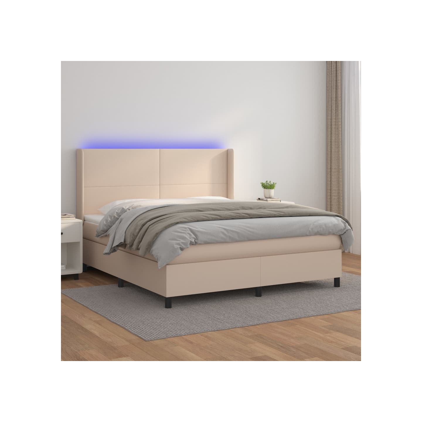 Sommier à lattes de lit matelas LED Cappuccino 160x200 cm
