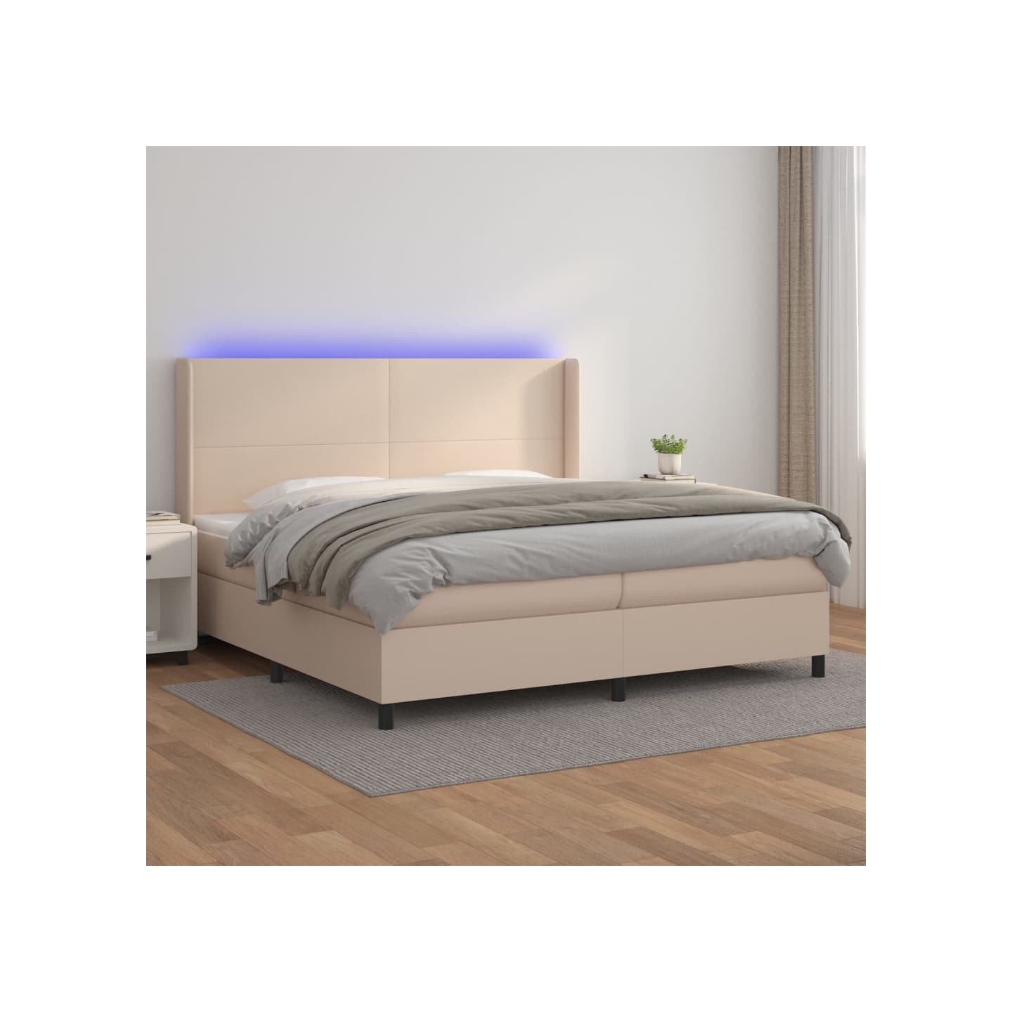 Sommier à lattes de lit matelas LED Cappuccino 200x200 cm