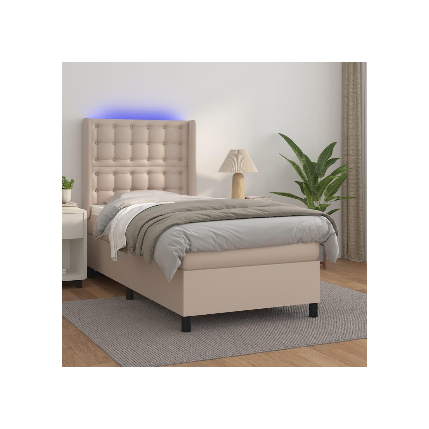 Sommier à lattes de lit matelas LED Cappuccino 90x200cm