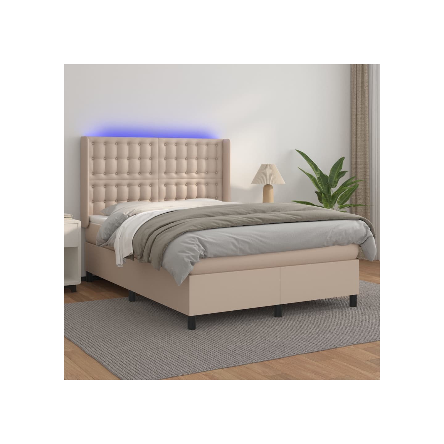 Sommier à lattes de lit matelas LED Cappuccino 140x200 cm
