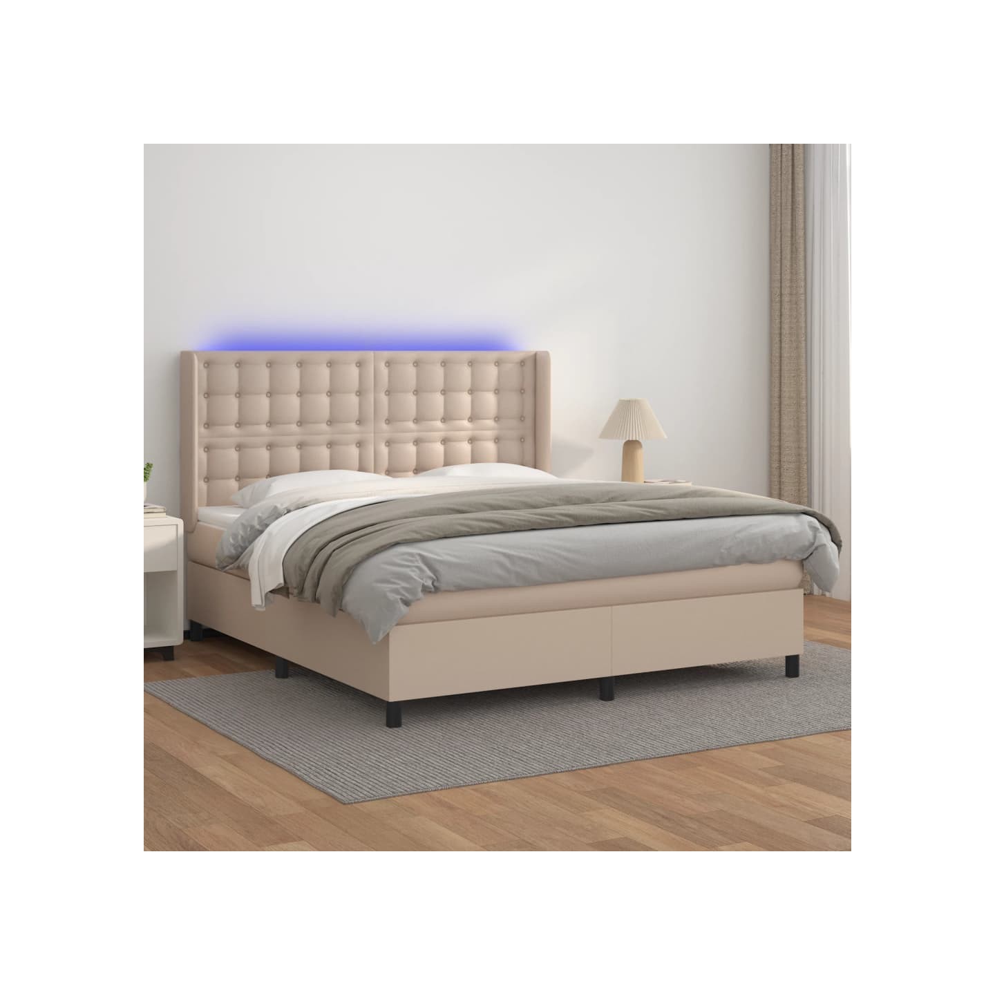 Sommier à lattes de lit matelas LED Cappuccino 160x200 cm