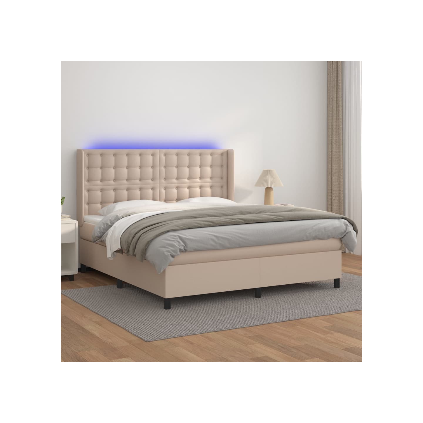 Sommier à lattes de lit matelas LED Cappuccino 180x200 cm