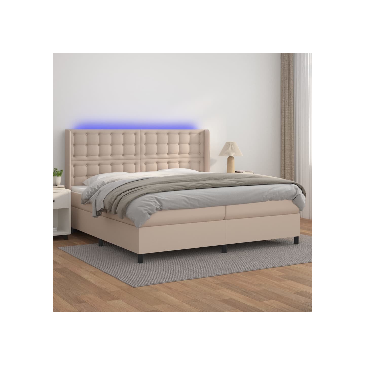 Sommier à lattes de lit matelas LED Cappuccino 200x200 cm