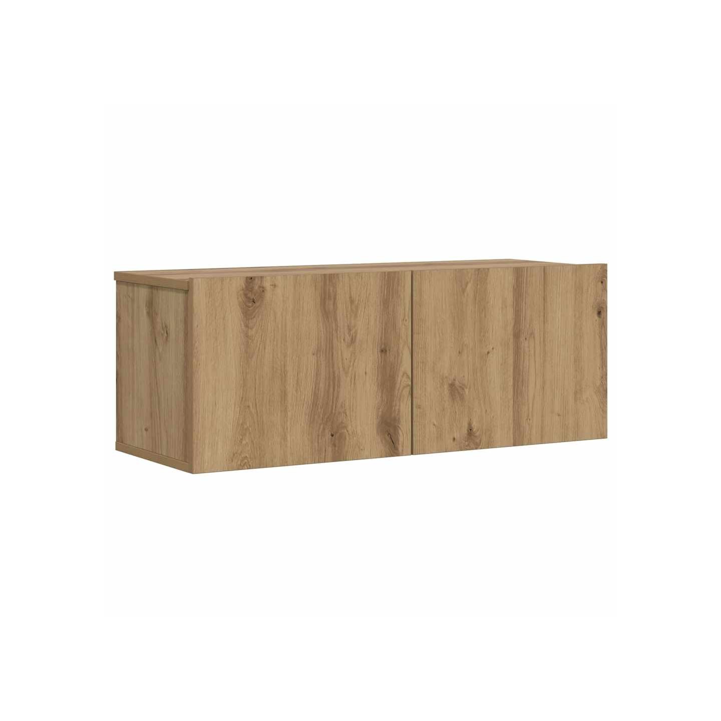 Meuble TV mural chêne artisanal 80x30x30 cm bois d'ingénierie
