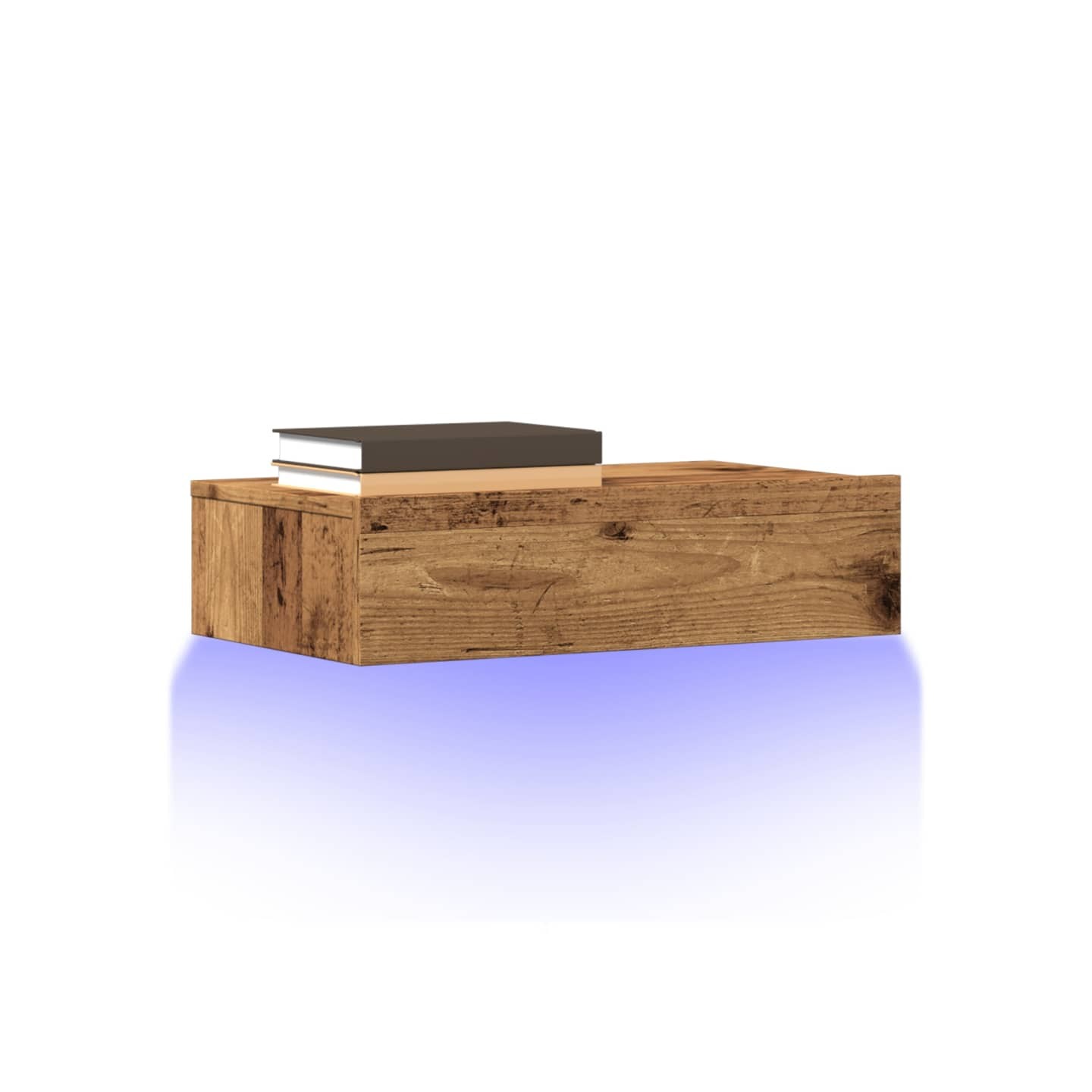 Meubles TV avec éclairage LED 2 pcs vieux bois 60x35x15,5 cm