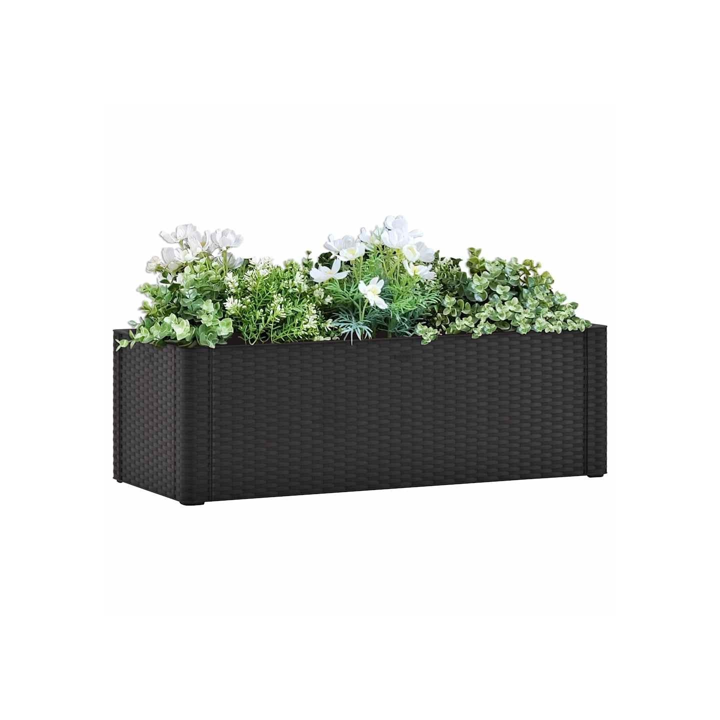 Lit surélevé de jardin système arrosage Anthracite 100x43x33 cm
