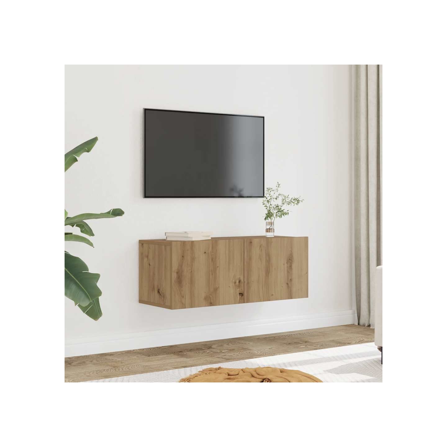 Meubles TV muraux 2 pcs chêne artisanal 80x30x30 cm