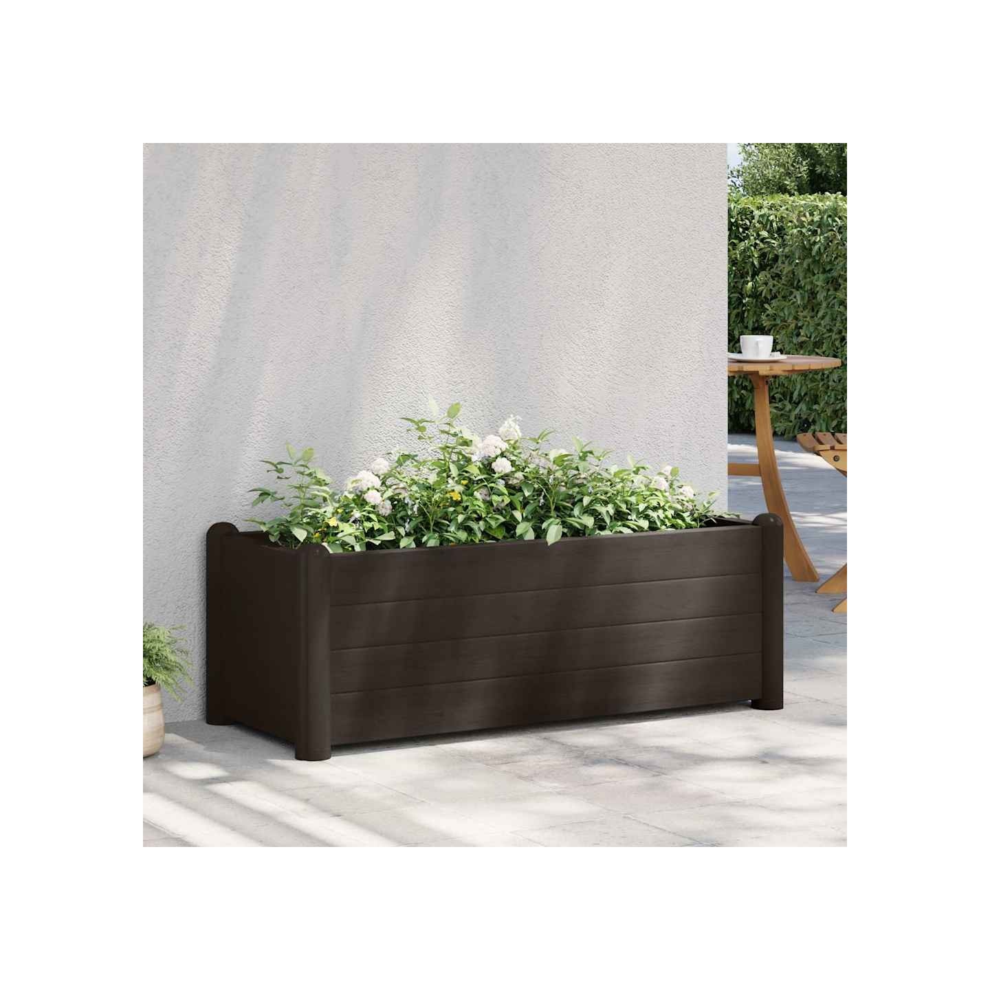 Lit surélevé de jardin PP Moka 100x43x35 cm
