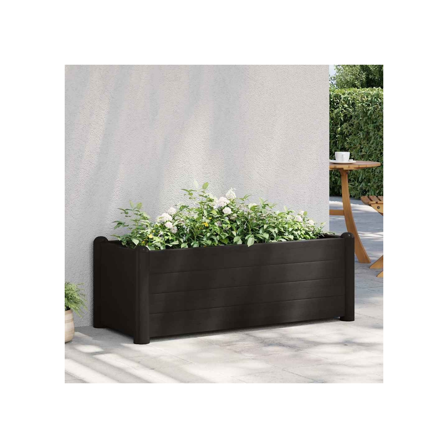 Lit surélevé de jardin PP Anthracite 100x43x35 cm