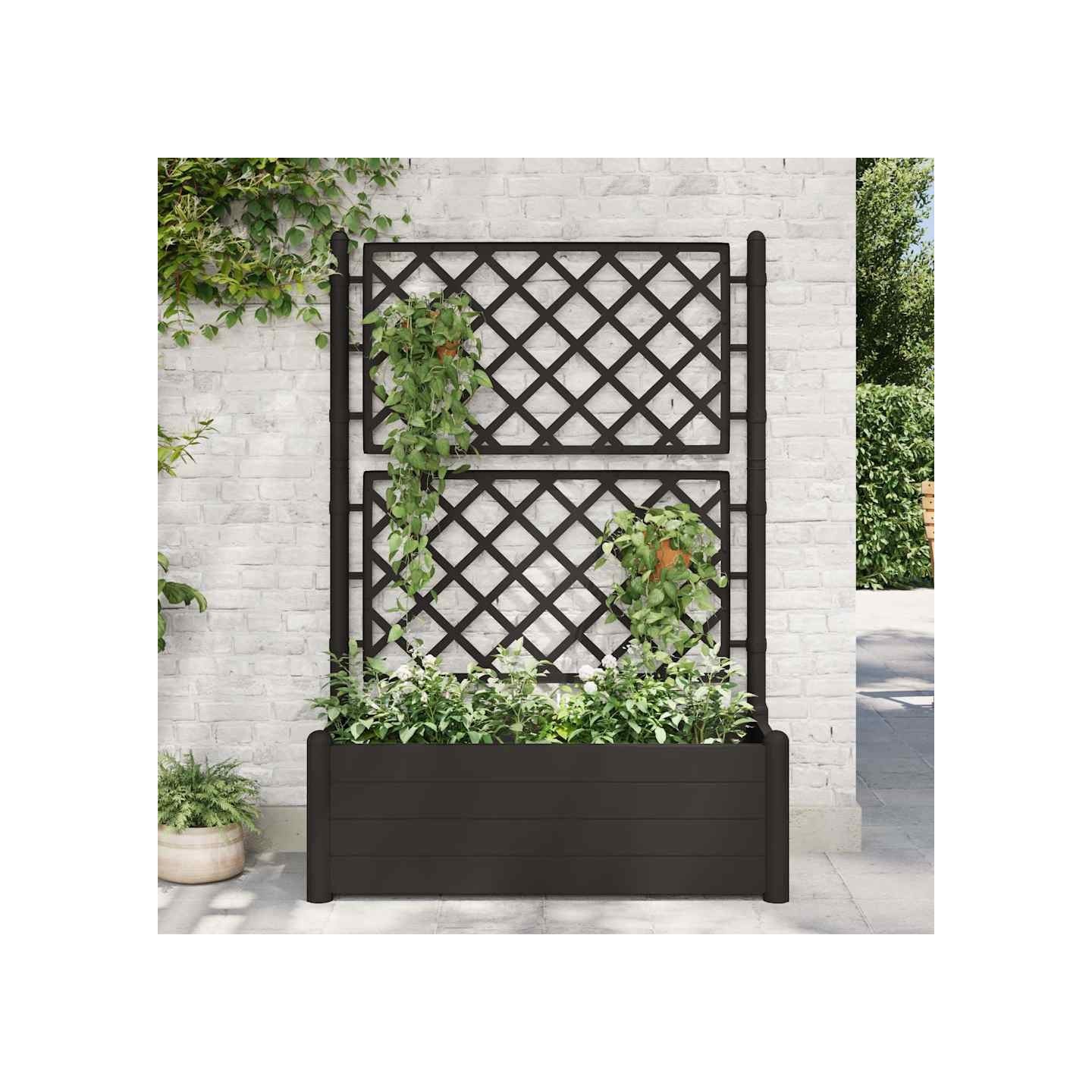 Jardinière avec treillis 100x43x142 cm PP Anthracite