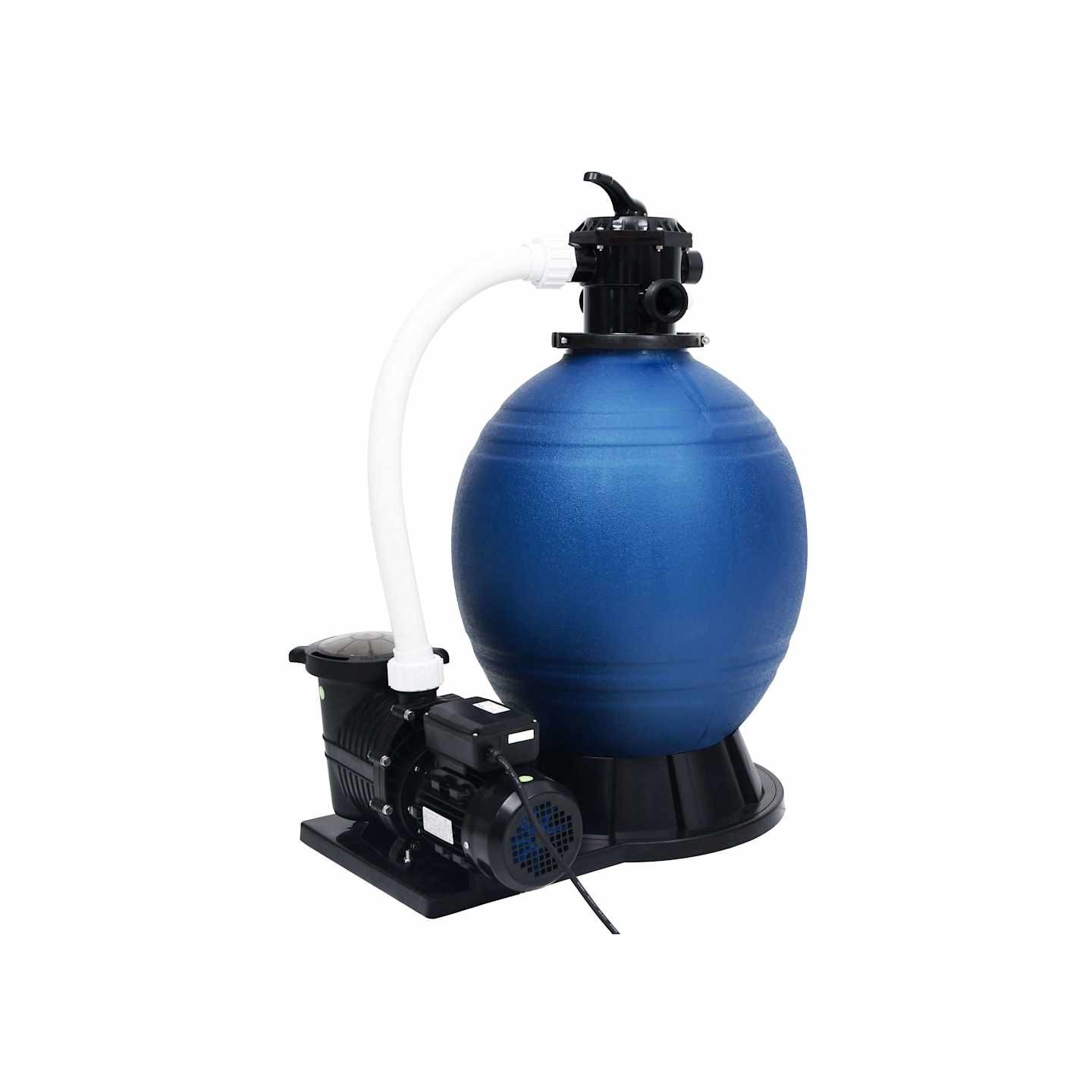 Filtre à sable avec vanne 7 voies et pompe 1000 W Bleu et noir