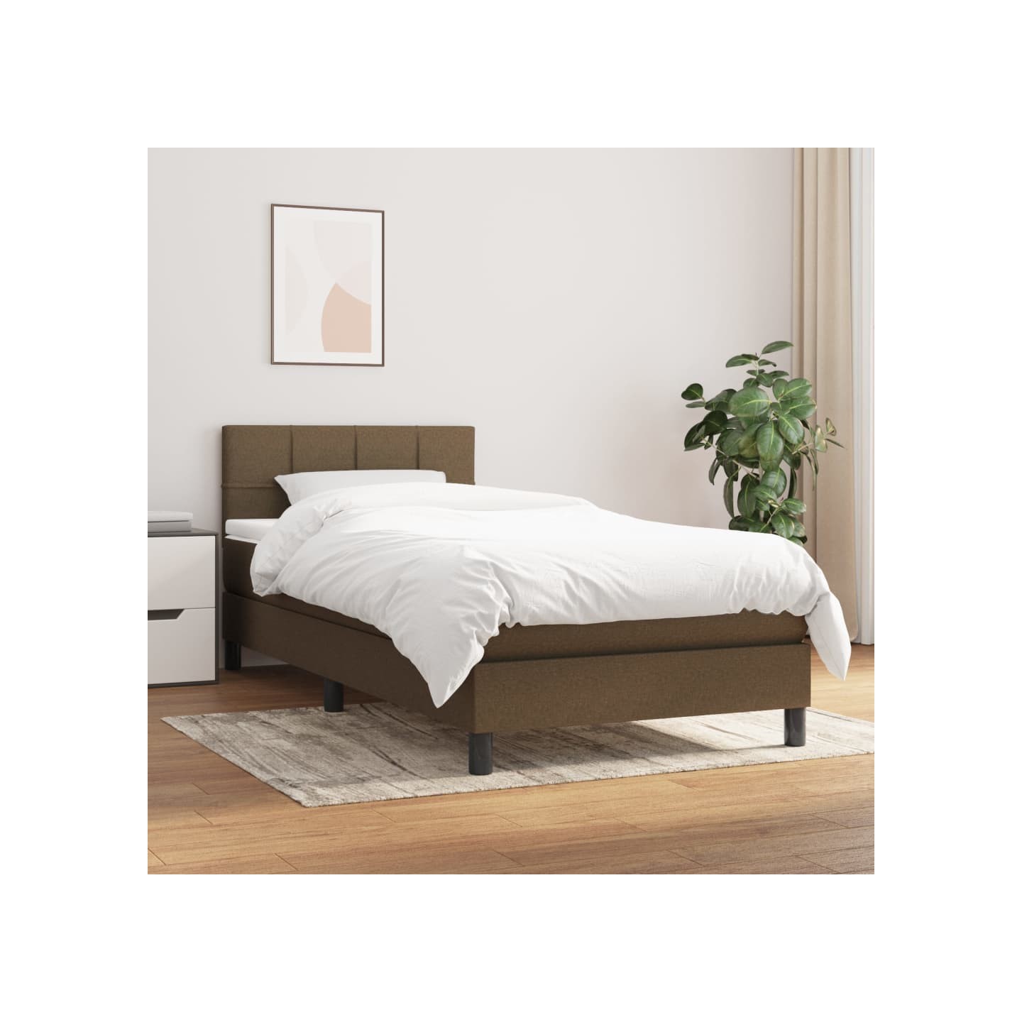 Sommier à lattes de lit avec matelas Marron foncé 80x200 cm