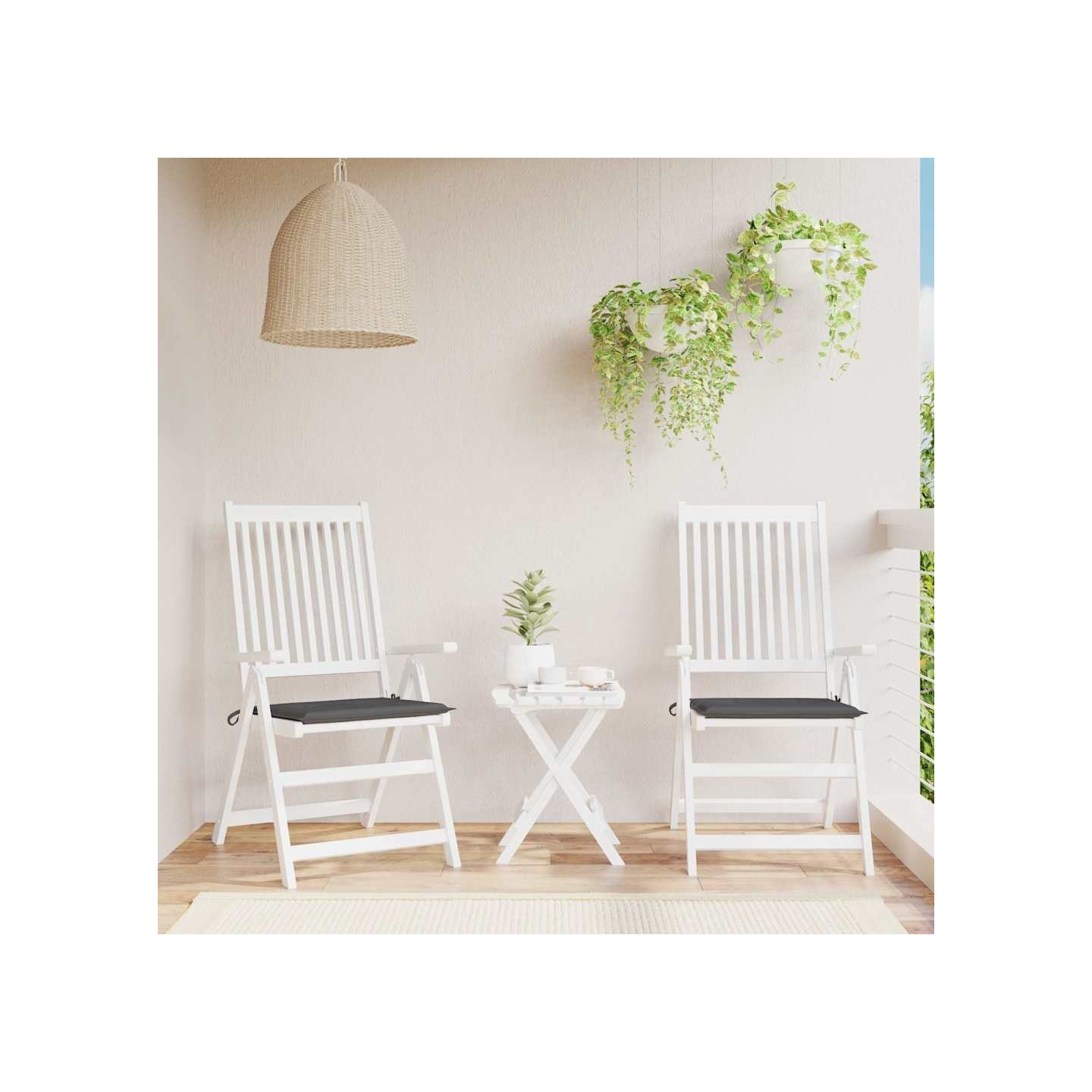 Coussins de chaise de jardin lot de 2 anthracite 40x40x3 cm