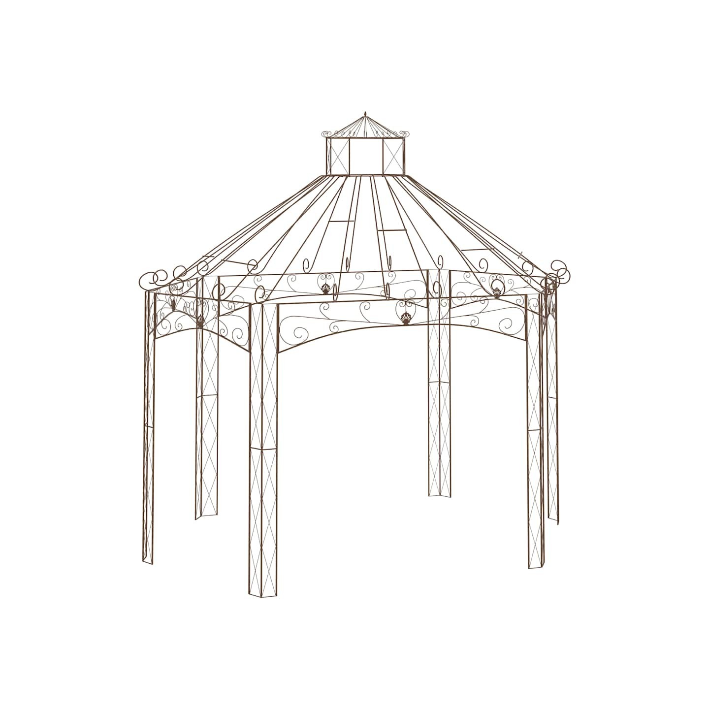 Pavillon de jardin Marron antique 400x258x378 cm Fer