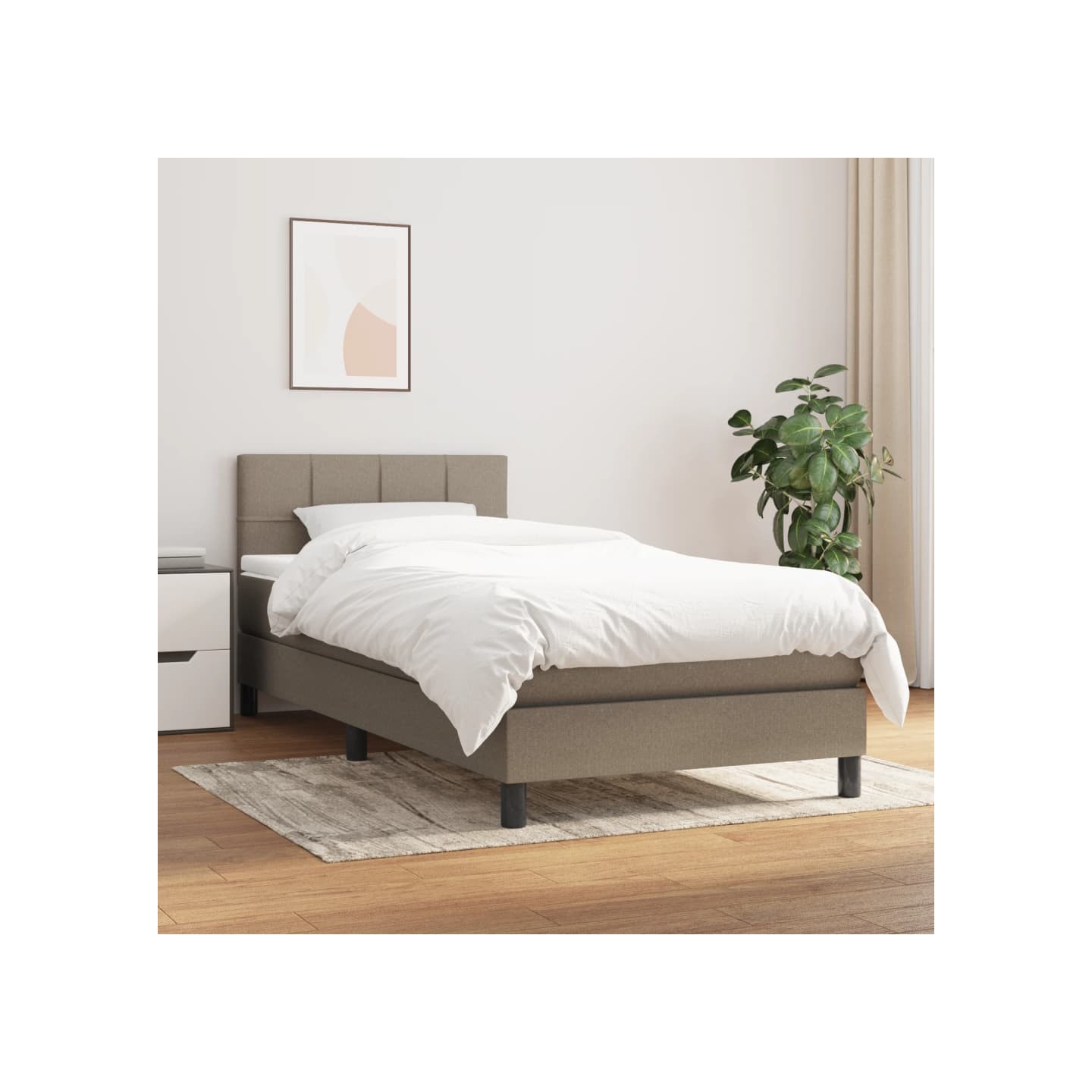Sommier à lattes de lit avec matelas Taupe 80x200 cm Tissu