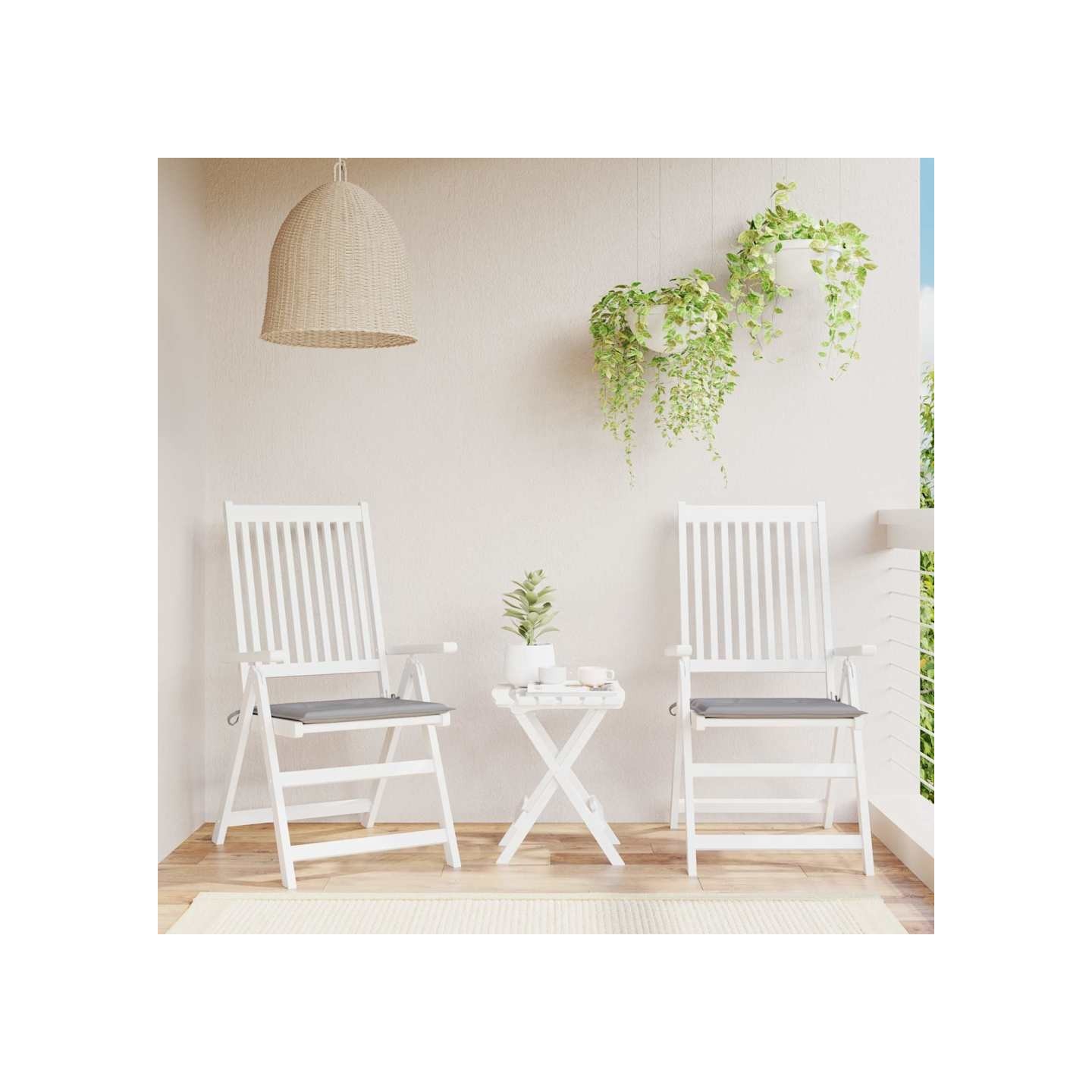 Coussins de chaise jardin lot de 2 gris 40x40x3 cm tissu oxford