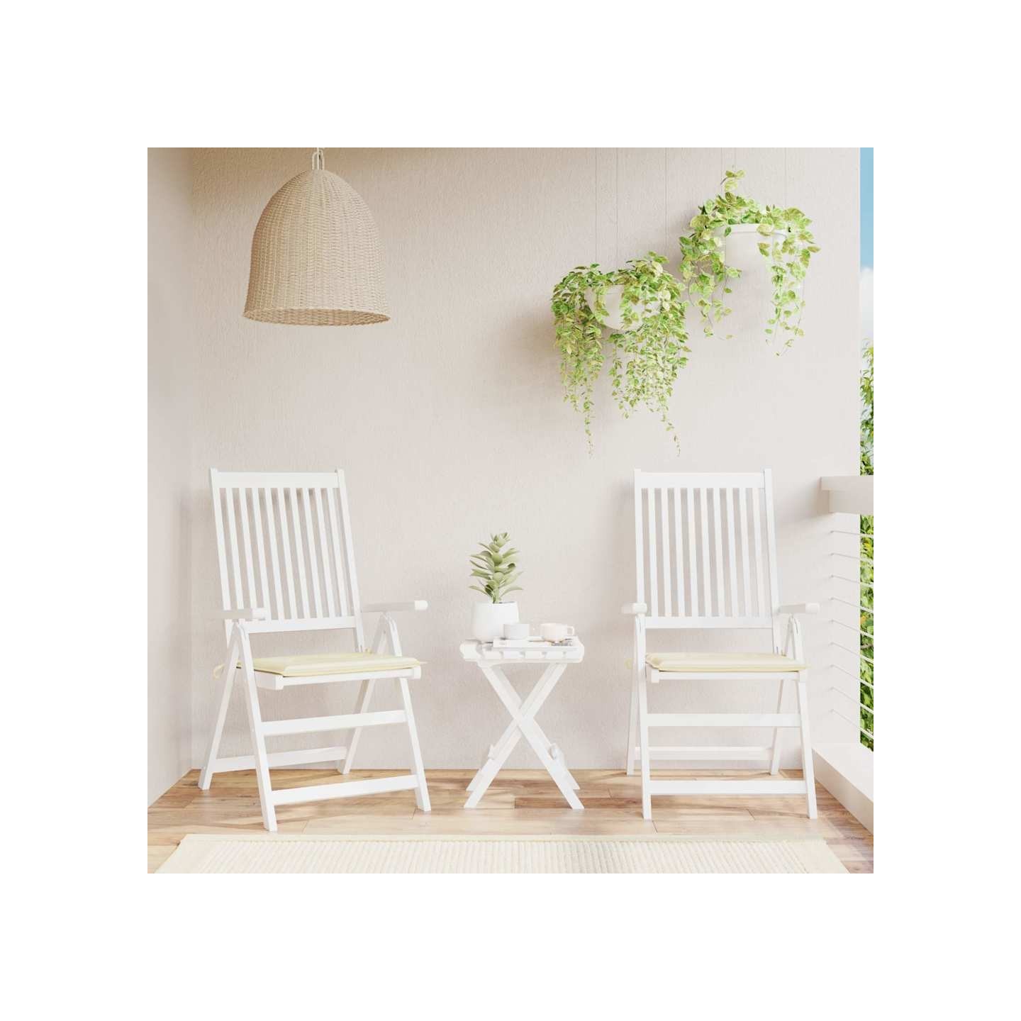 Coussins de chaise jardin lot de 2 crème 40x40x3cm tissu oxford