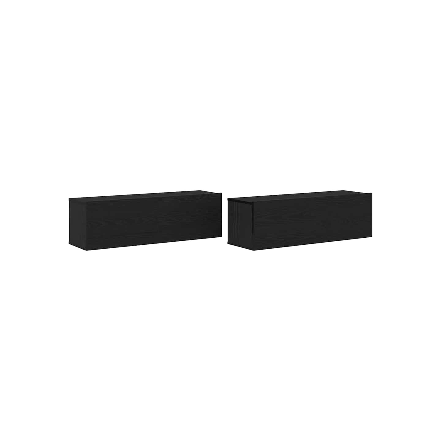 Meuble TV 2 pc Noir Bois d'ingénierie